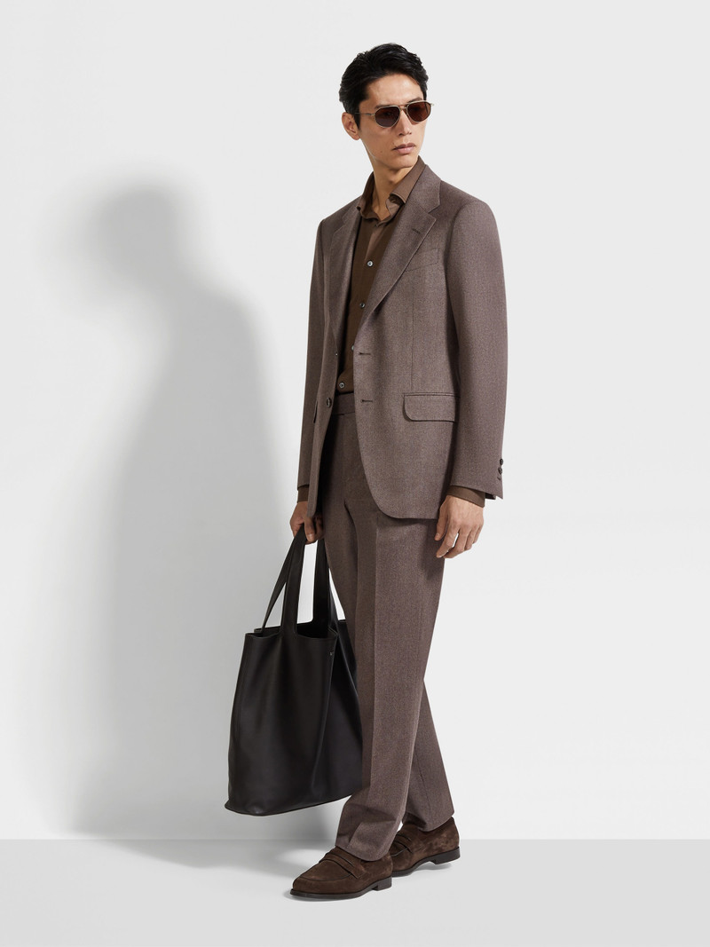 LIGHT BROWN MÉLANGE WOOL AND CASHMERE SUIT 1