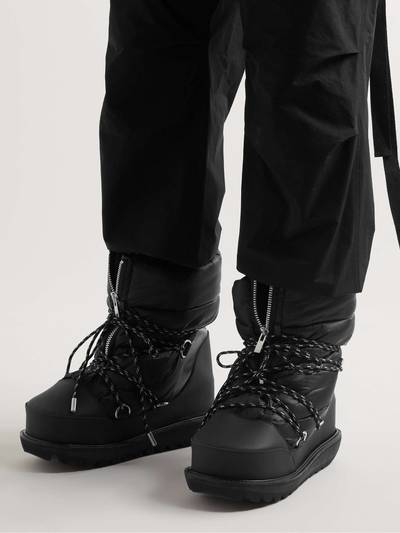 sacai Quilted Shell and Leather Lace-Up Boots outlook