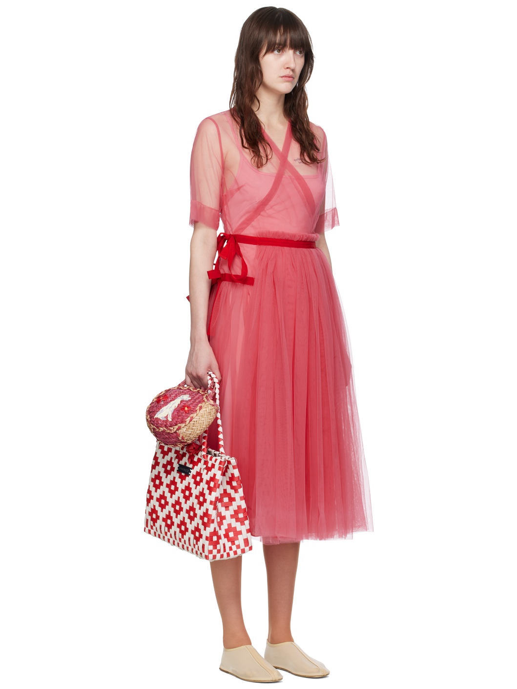 Pink Layered Midi Dress - 2