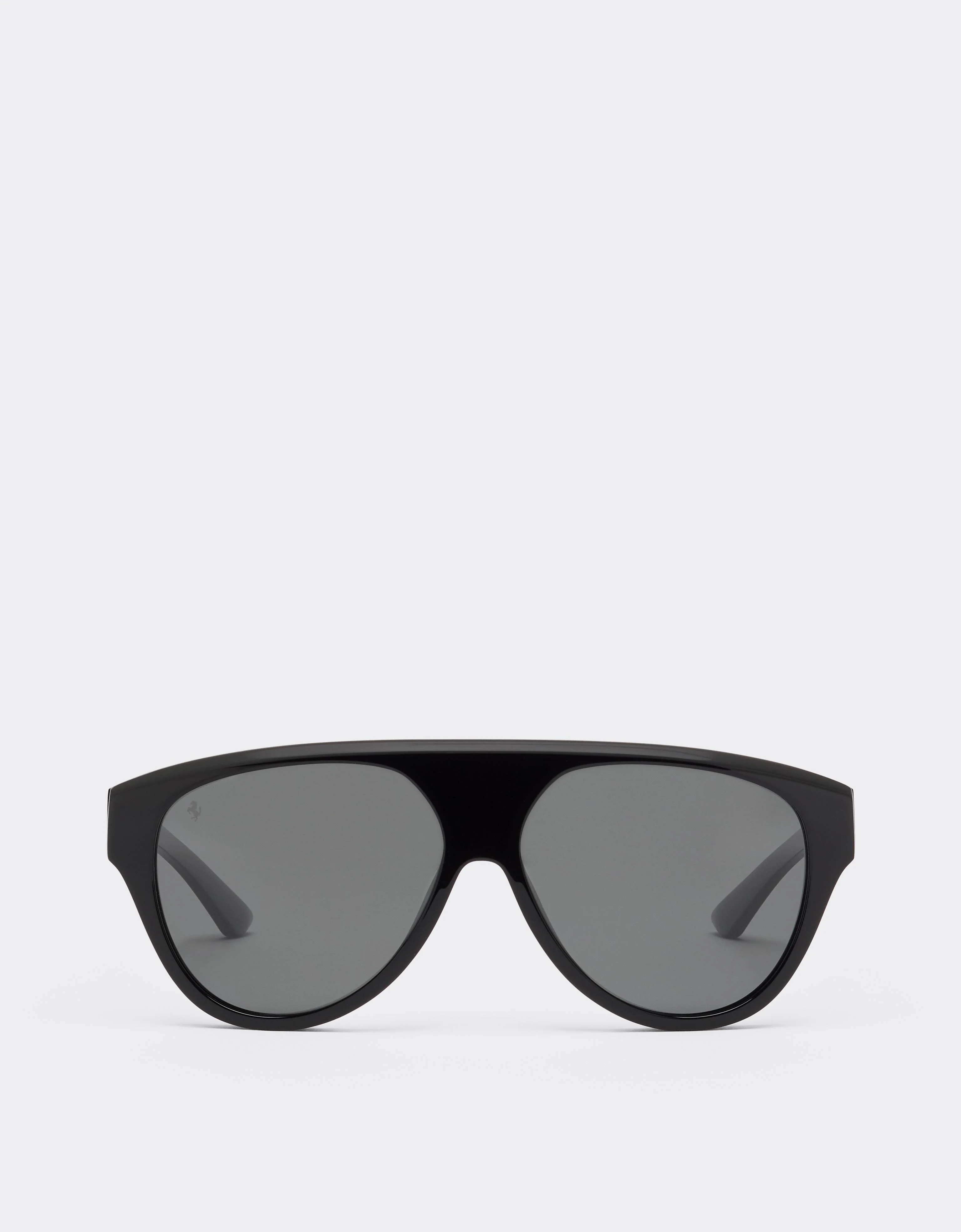 Black acetate sunglasses with black polarised lenses - 1
