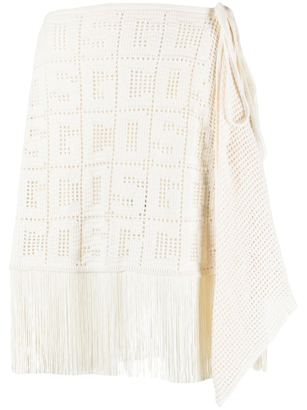 crochet-monogram mini skirt - 1