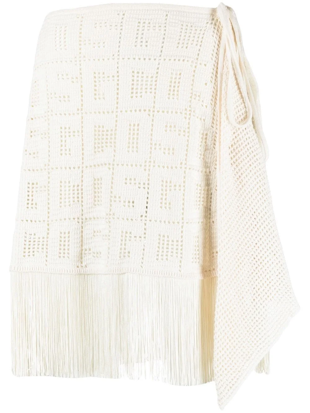 crochet-monogram mini skirt - 1