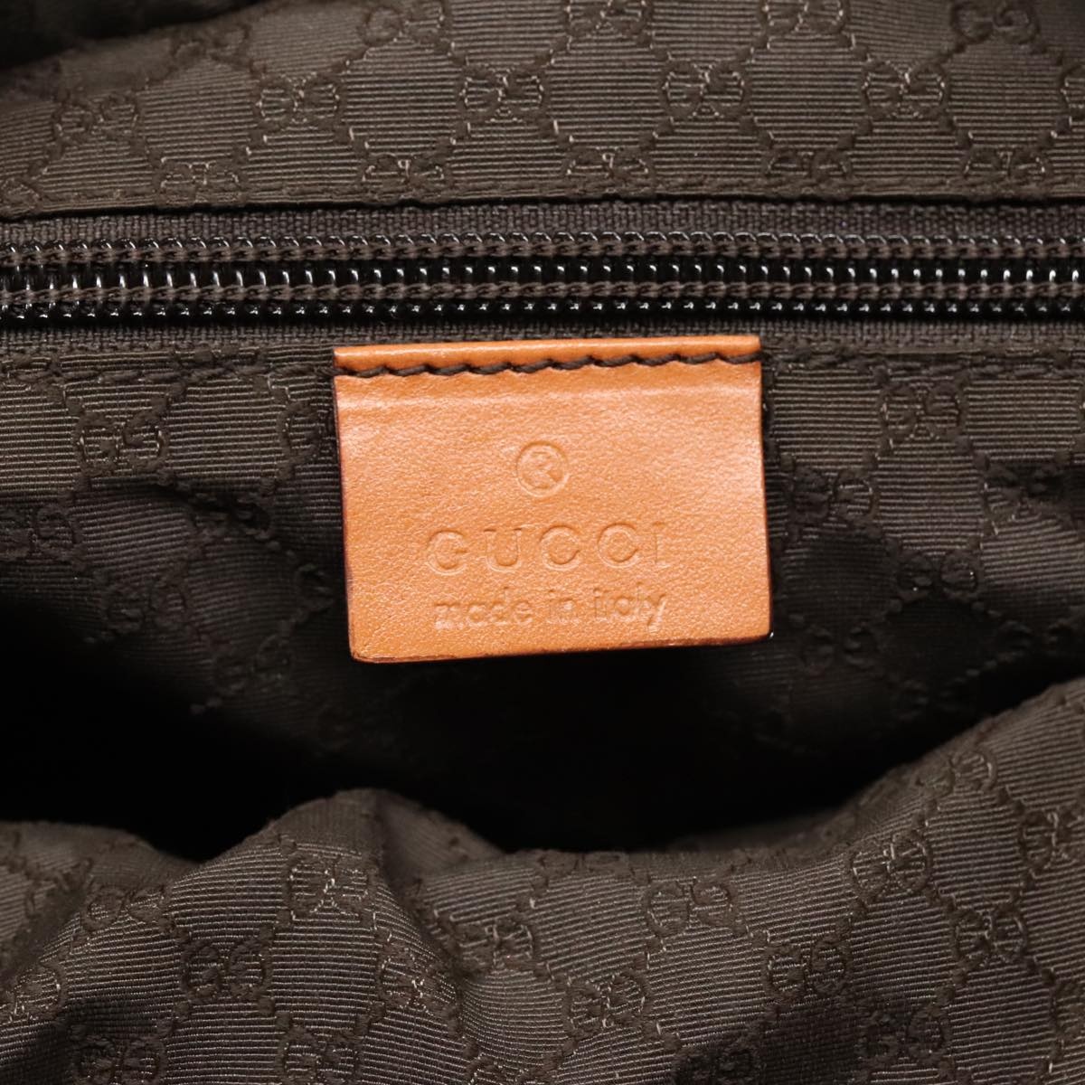 GUCCI Tote Bag Canvas Khaki Silver - 16