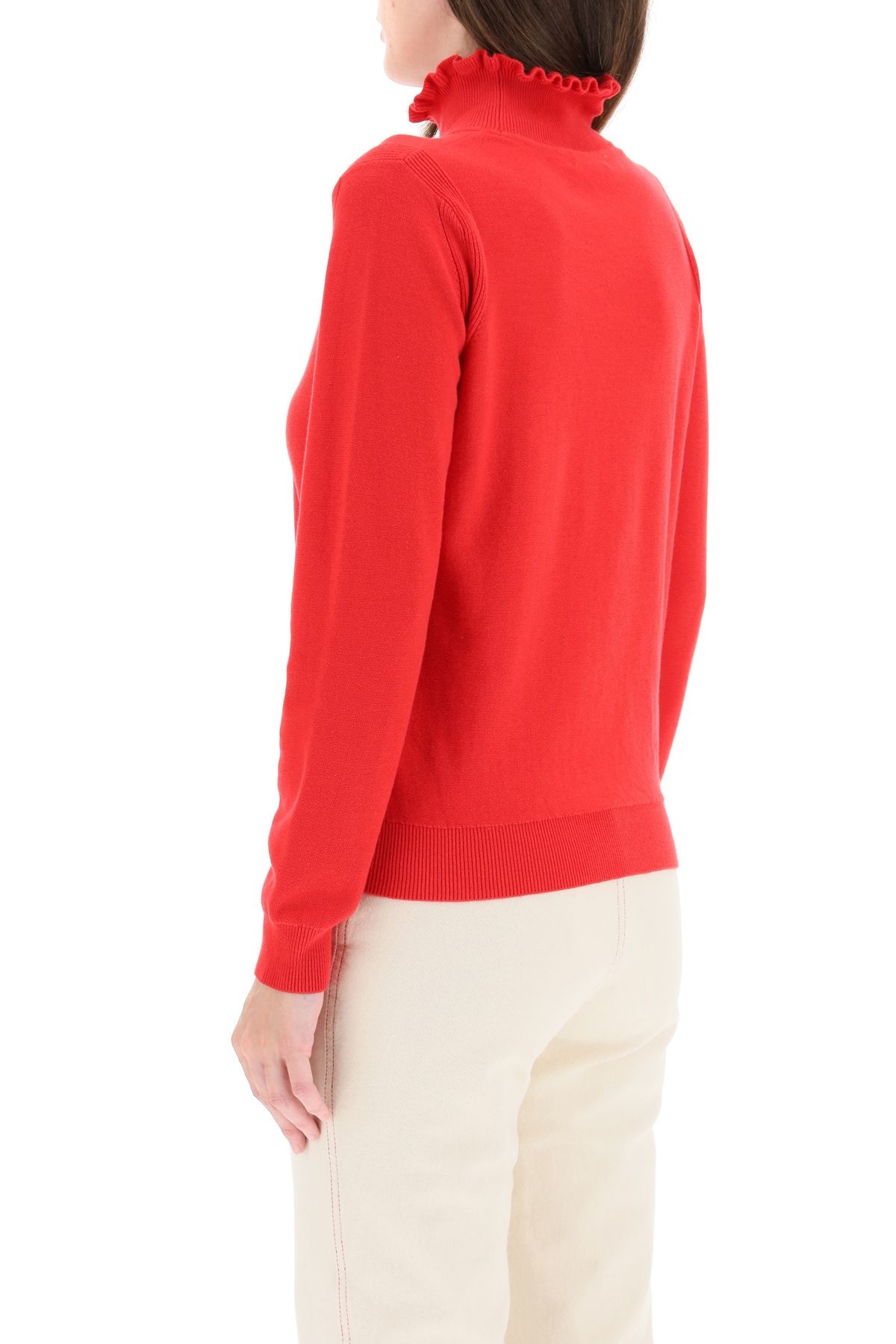 RUCHED NECK SWEATER - 4