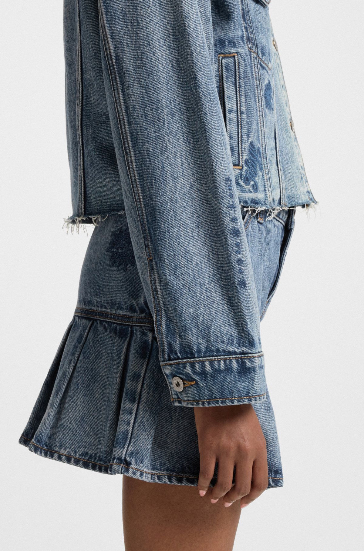 RELAXED-FIT DENIM JACKET WITH EMBROIDERED MOTIFS - 6