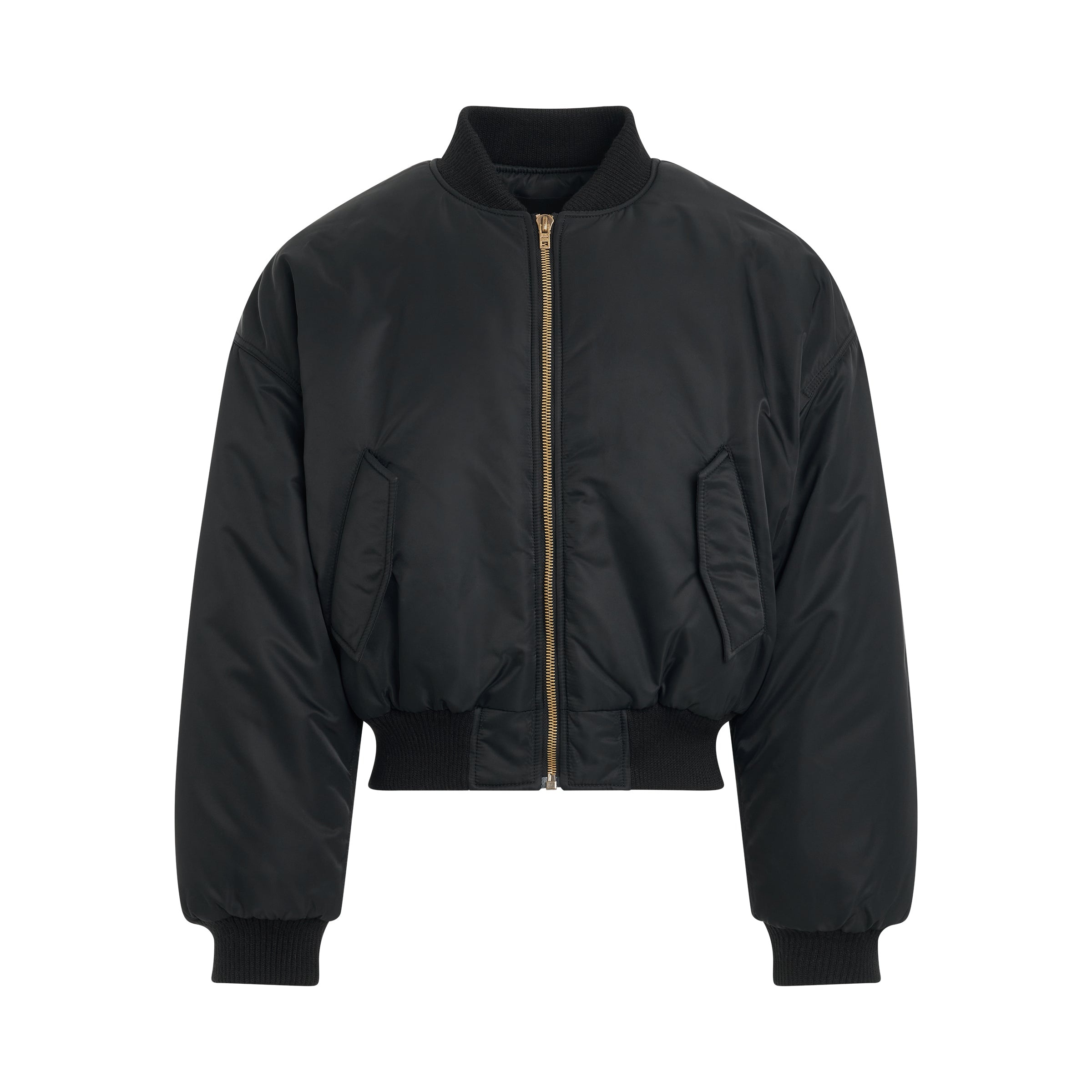 Puff Bomber Jacket in Black - 1