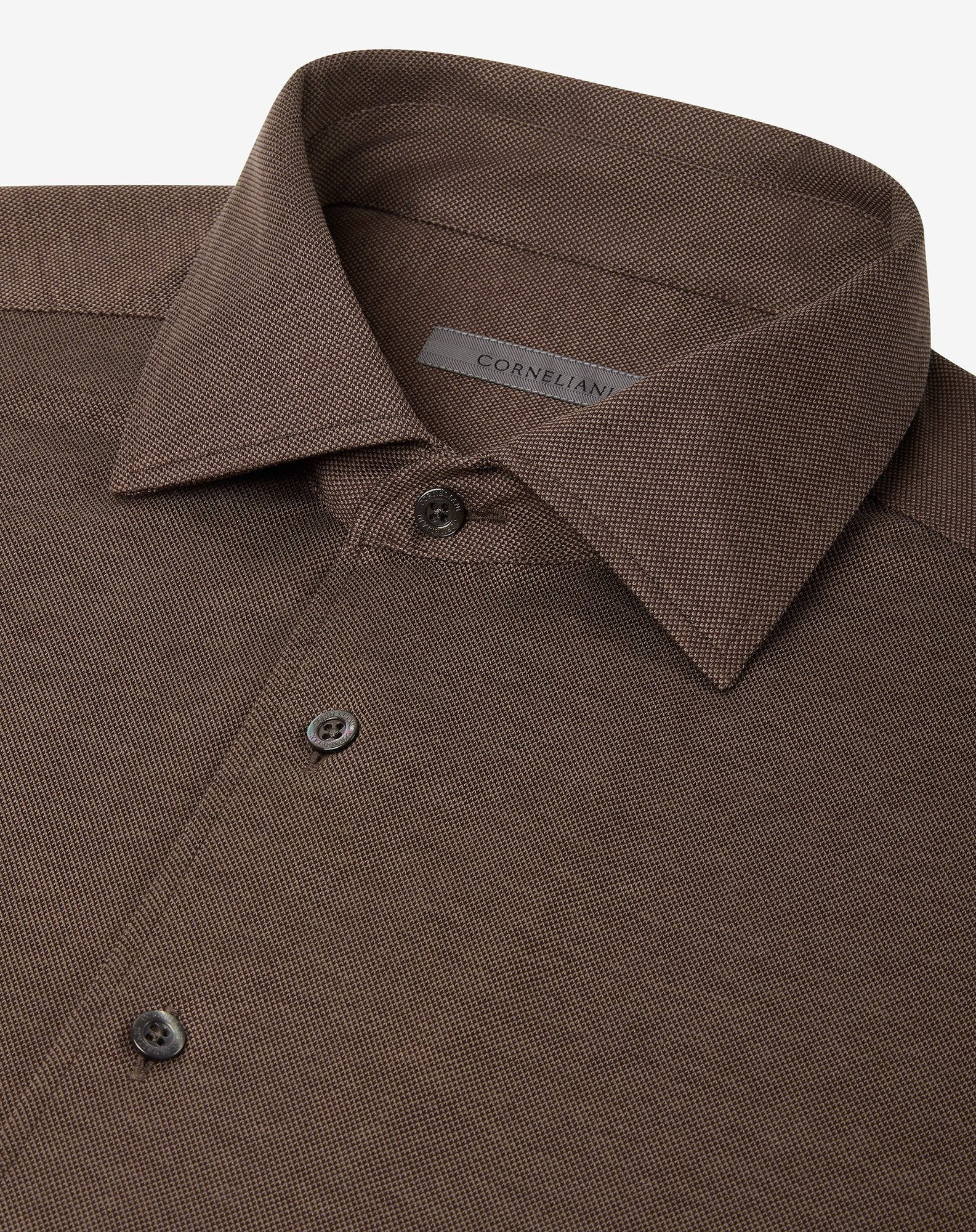 Brown cotton jersey shirt - 4
