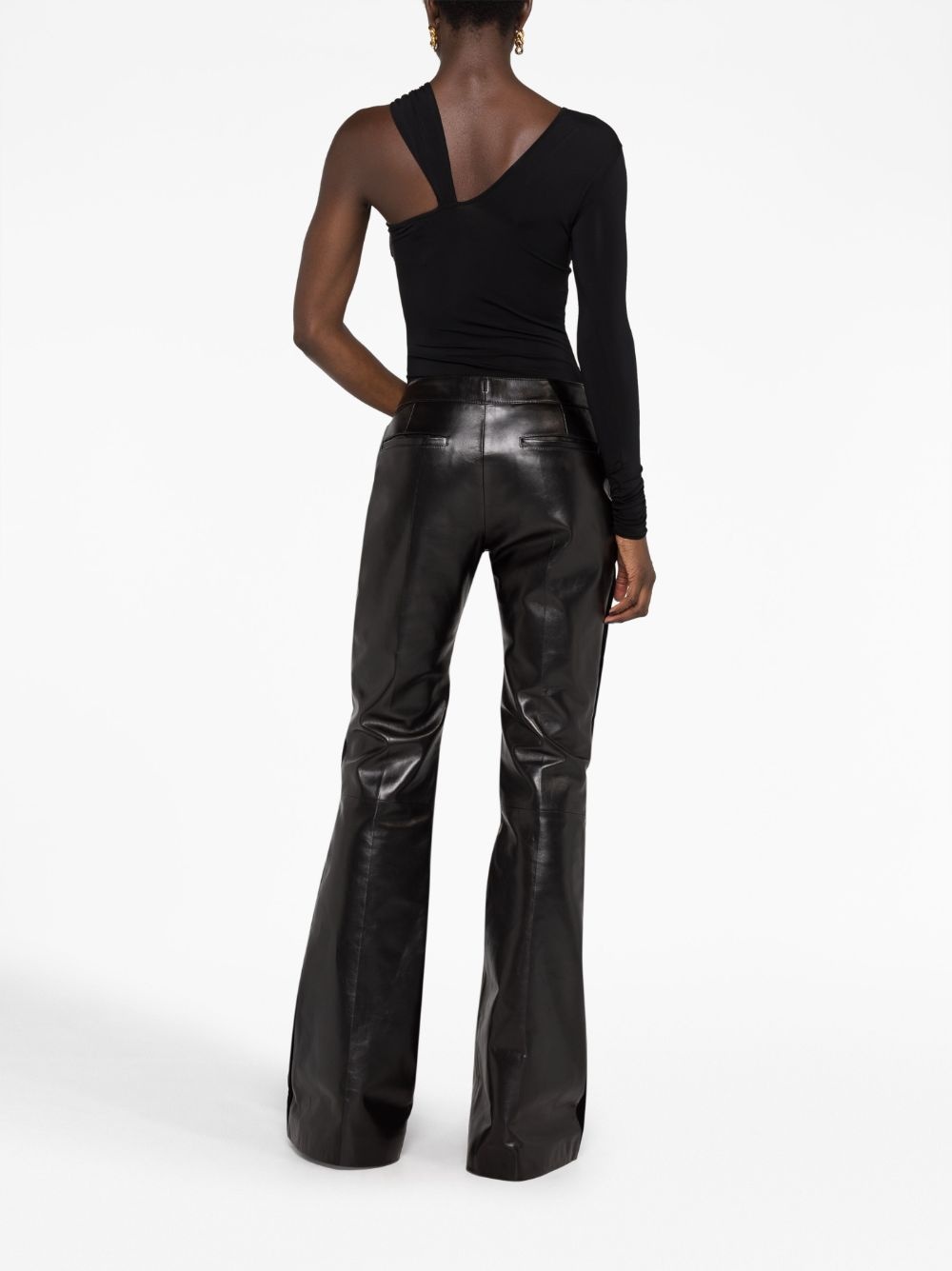 flared leather trousers - 4