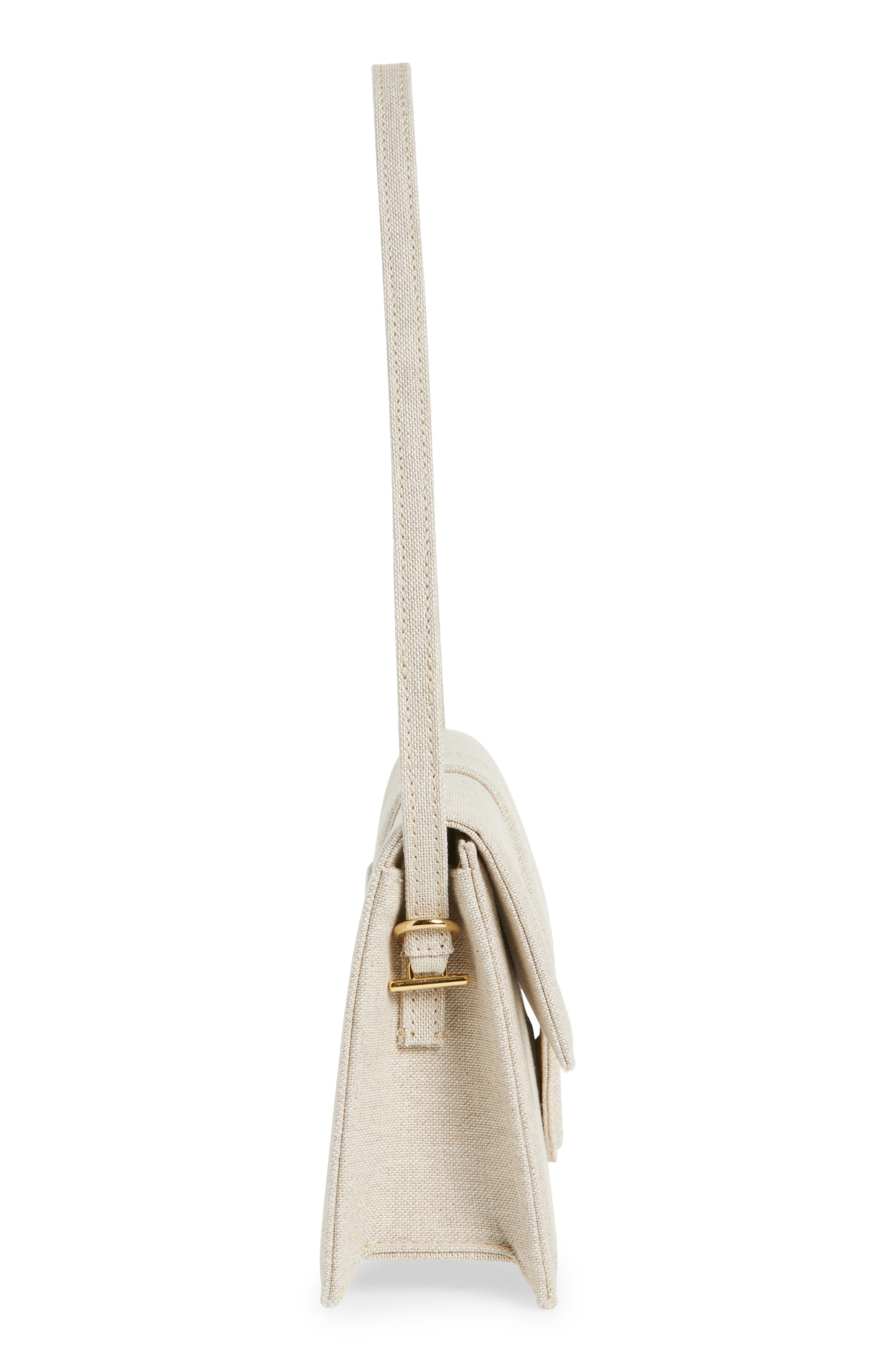 Jacquemus Long Le Bambino Leather Shoulder Bag in Light Greige 140 at Nordstrom - 6