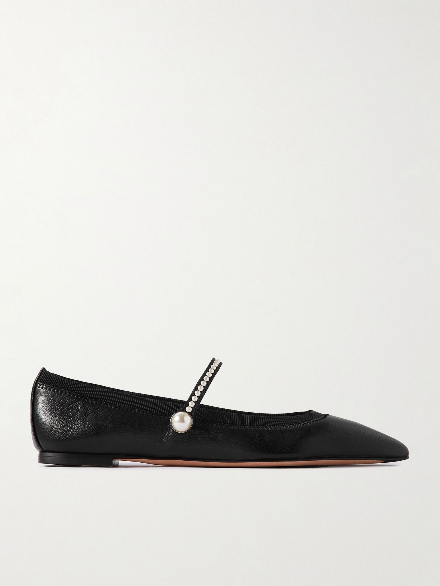 Romy embellished leather flats Black - 1