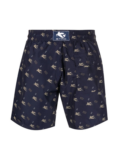 Etro pegasus monogram-print swim shorts outlook