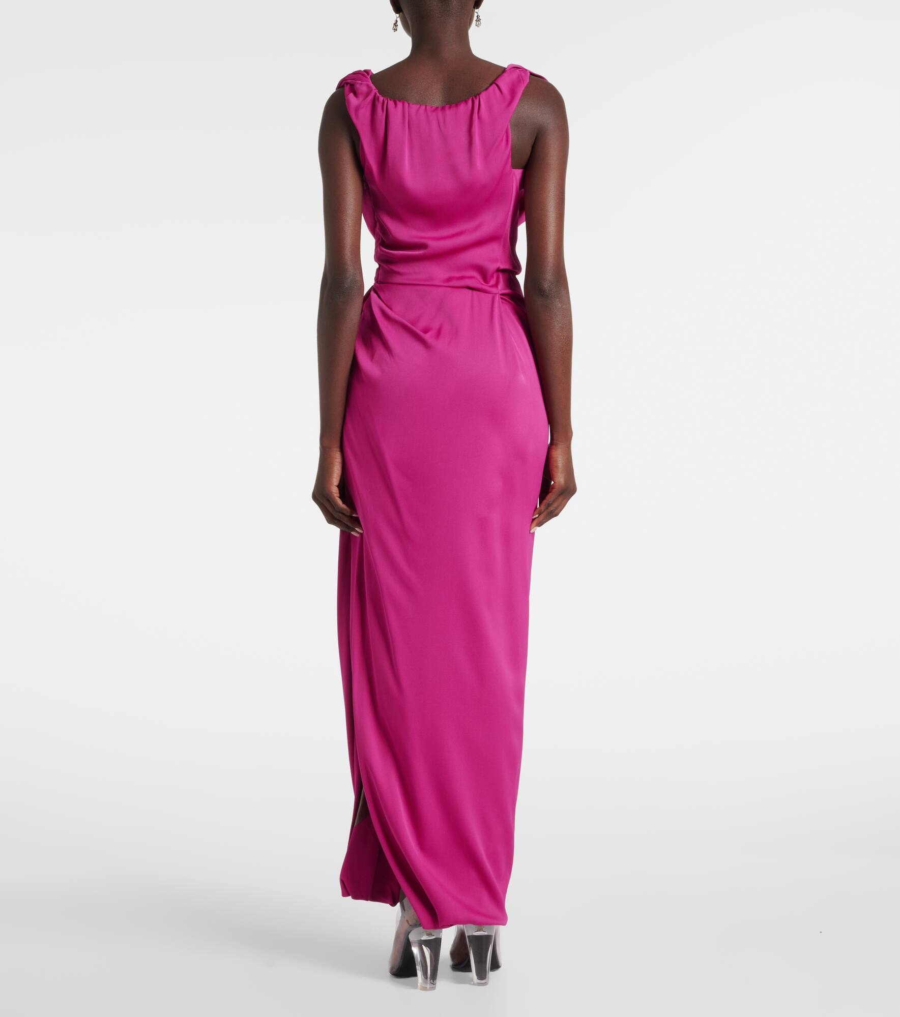Long Ginnie Amber draped maxi dress - 3