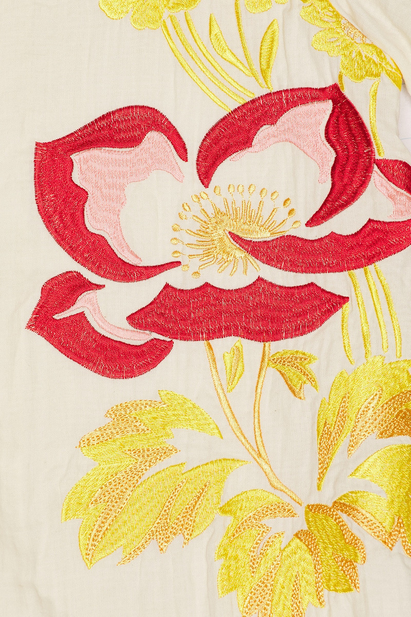 COMMAS Embroidered Peonies Bowling Shirt outlook