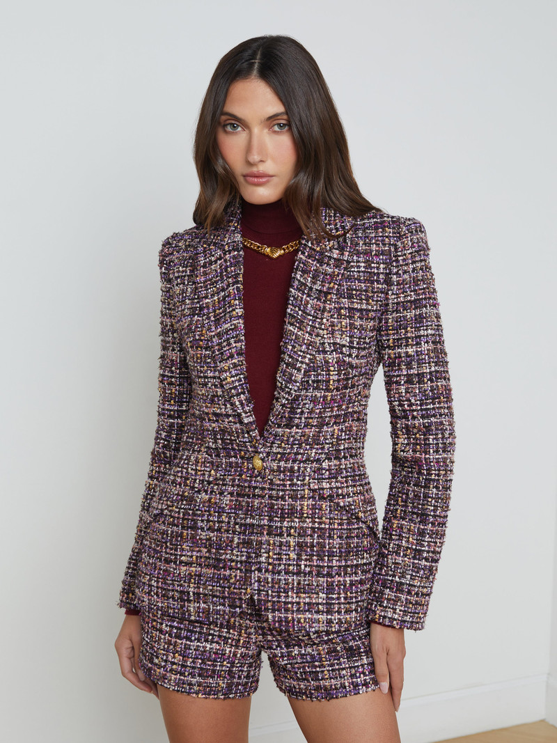 L'AGENCE Chamberlain Tweed Blazer outlook