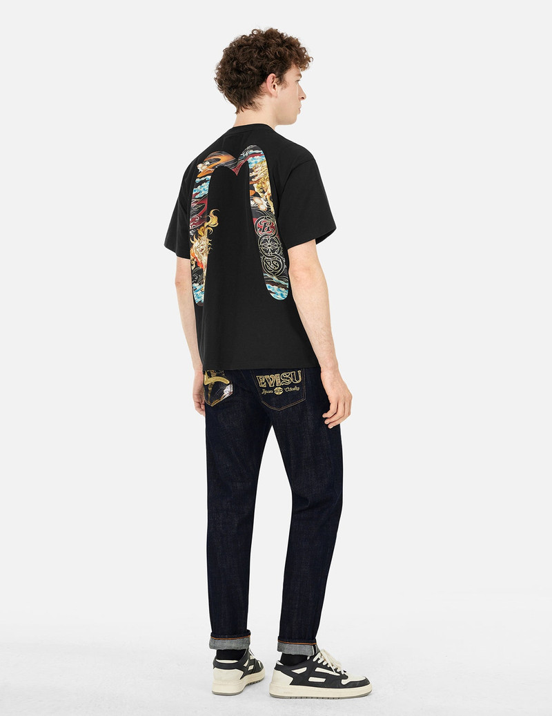 Seagull and Logo Brocade Appliqué Carrot Fit Jeans #2017 11