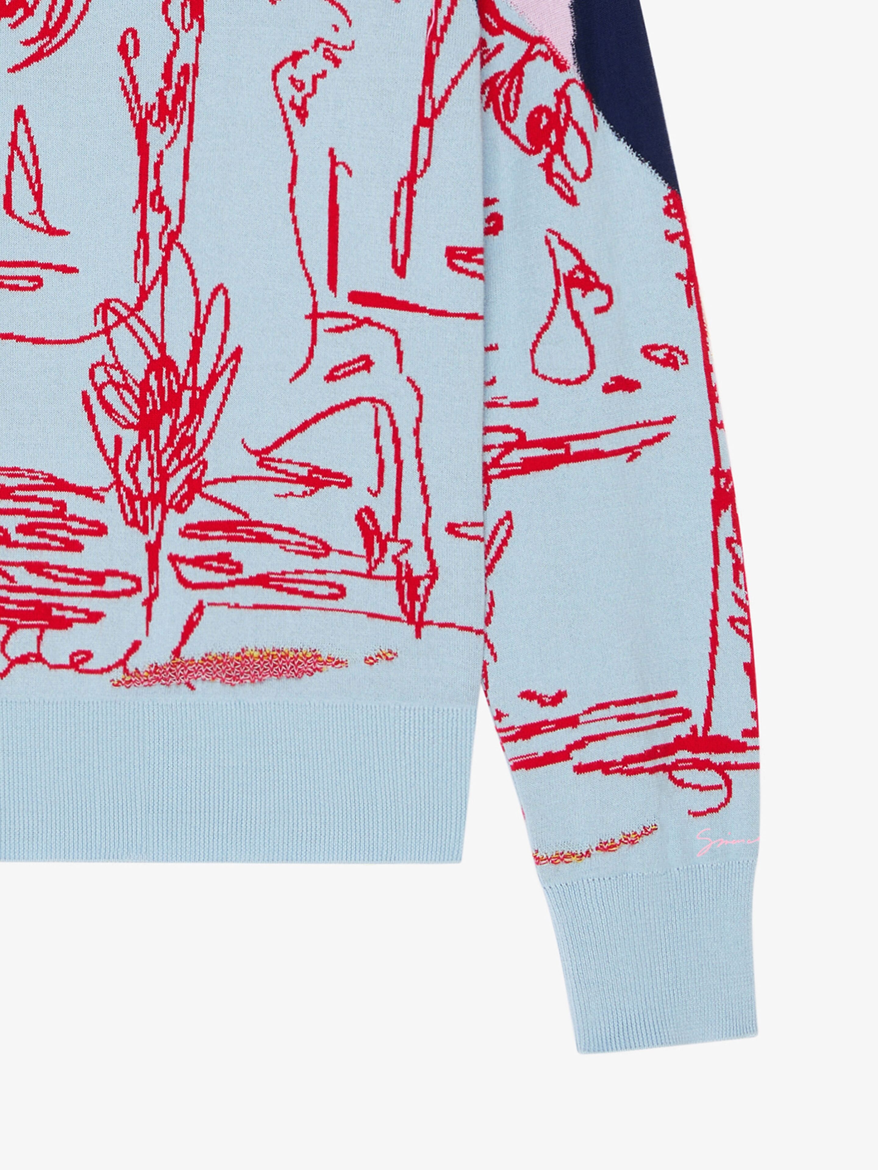 SWEATER IN COTTON WITH MULTICOLOR JACQUARD - 4