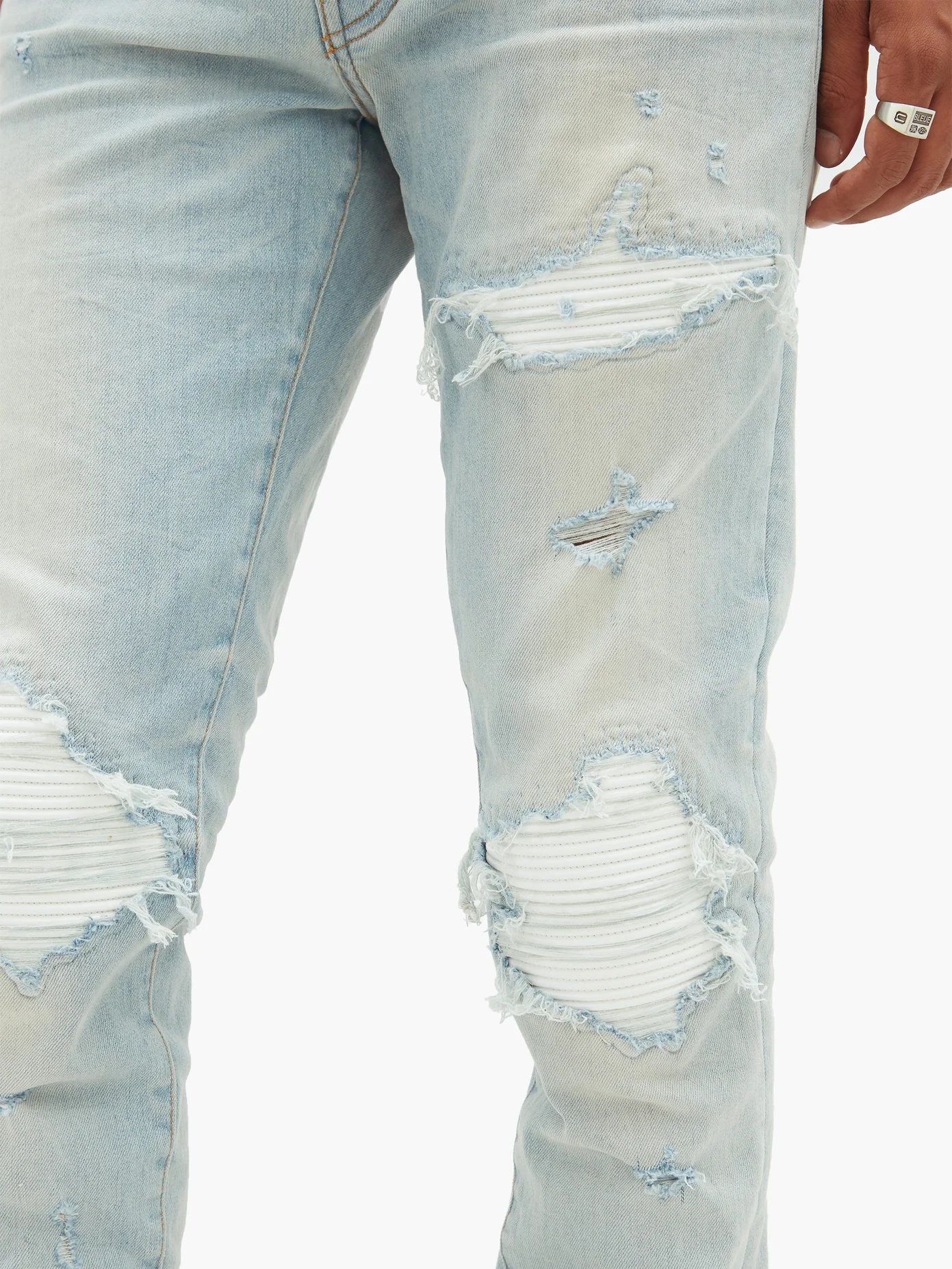 MX1 distressed skinny-leg jeans - 3