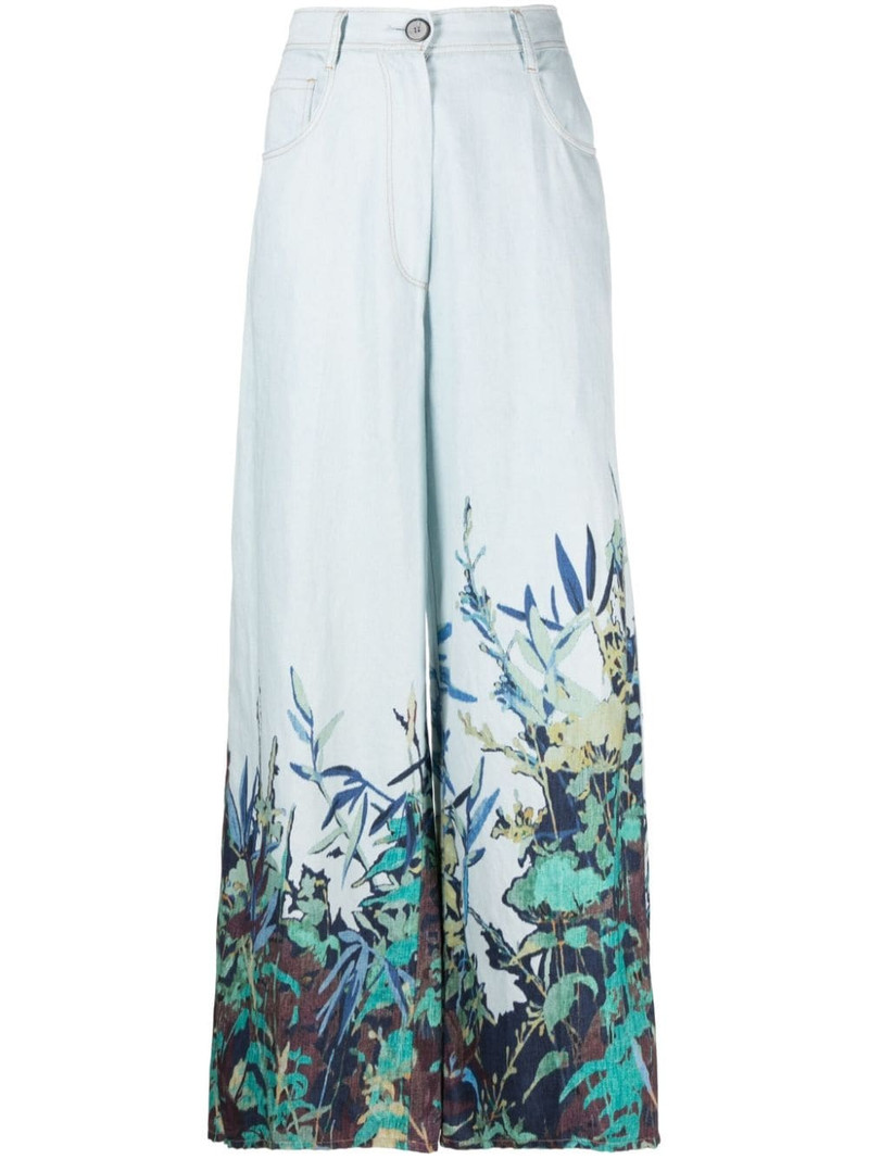 high-rise wide-leg cotton-linen pants 1