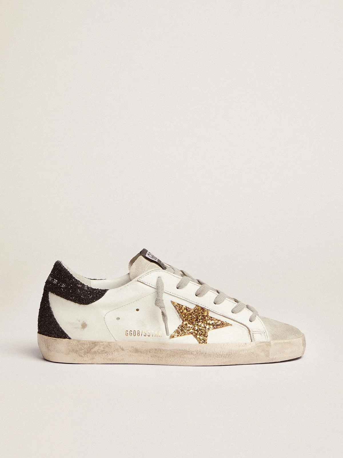 Super-Star sneakers with gold star and glittery black heel tab - 1