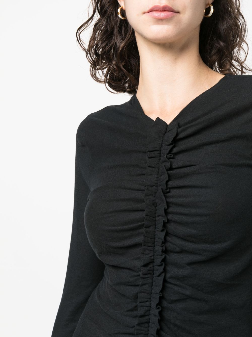 ruched-detail cotton top - 5