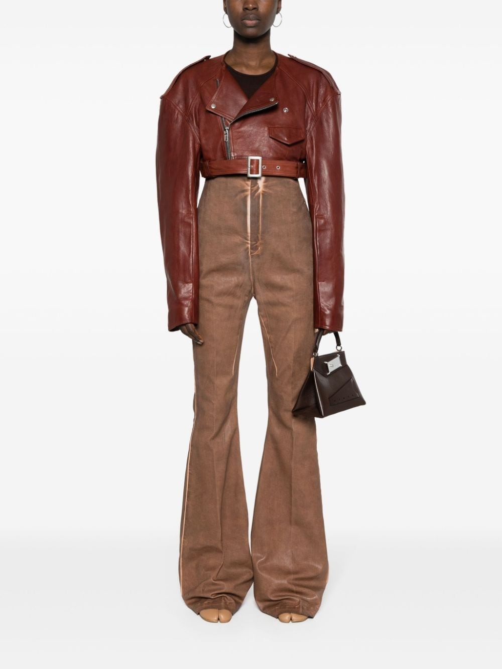 Micro Biker cropped jacket - 2