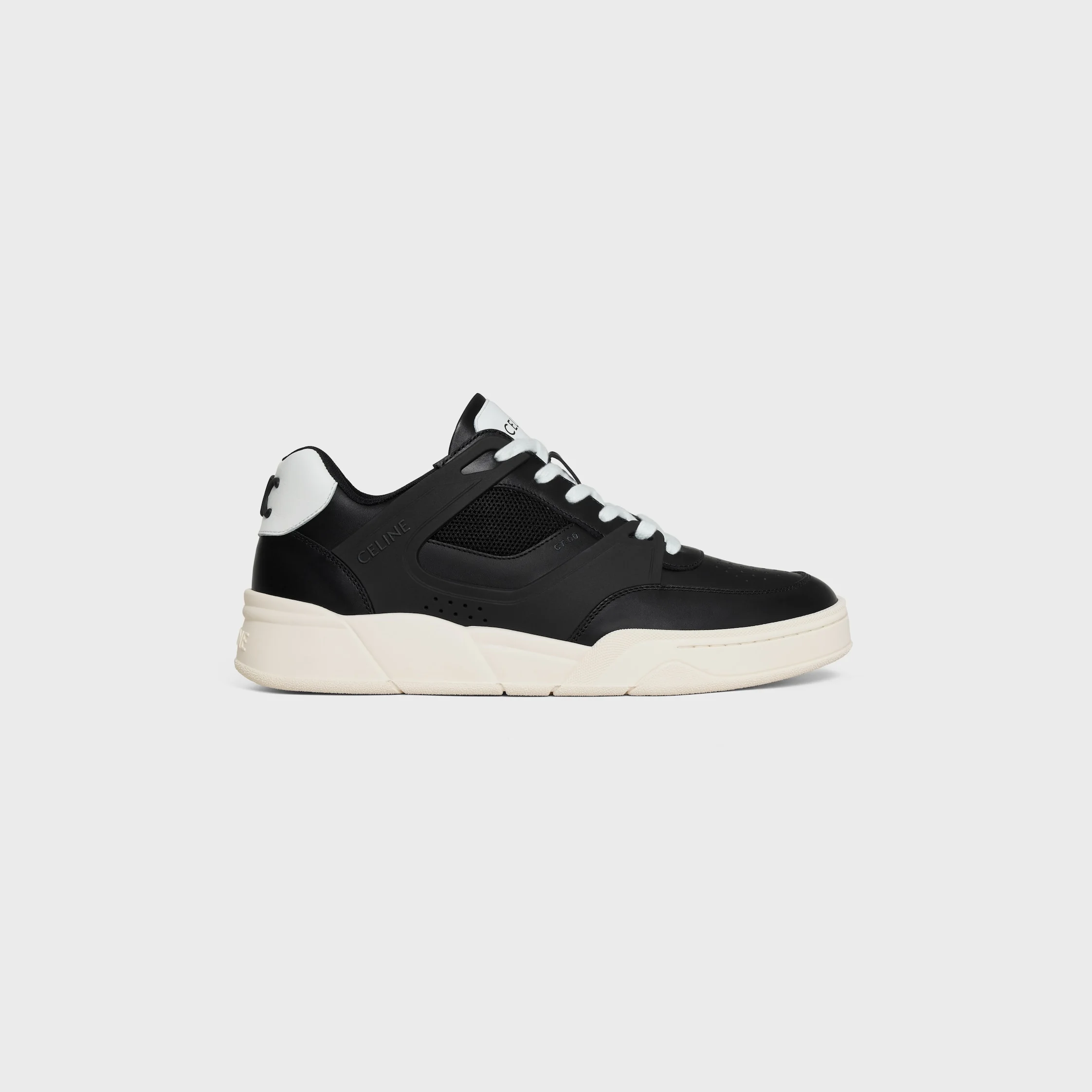 CELINE TRAINER CT-09 LOW LACE-UP SNEAKER IN CALFSKIN AND MESH - 1