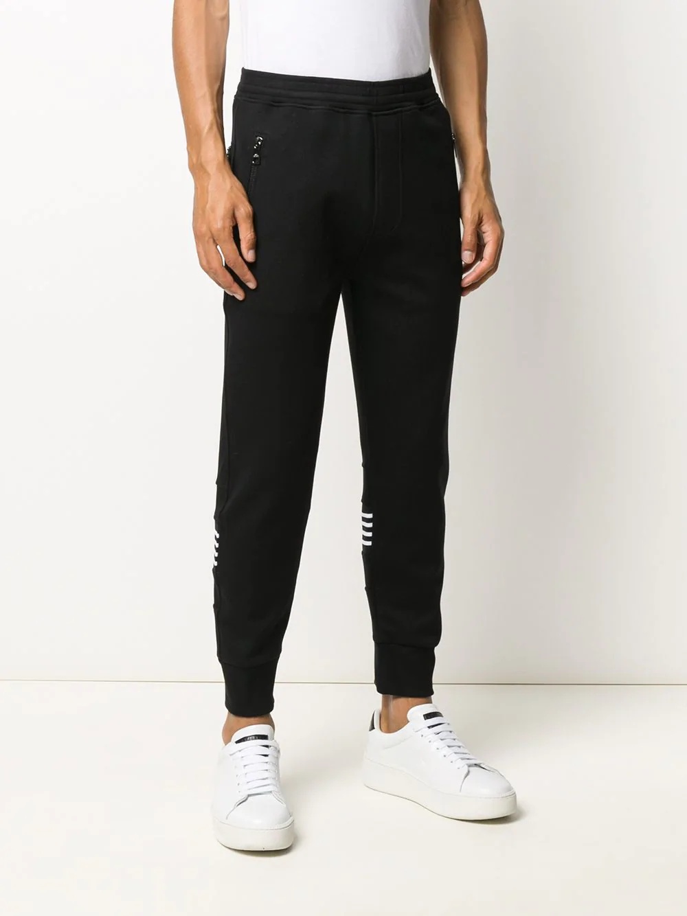 stripe print detail track trousers - 3