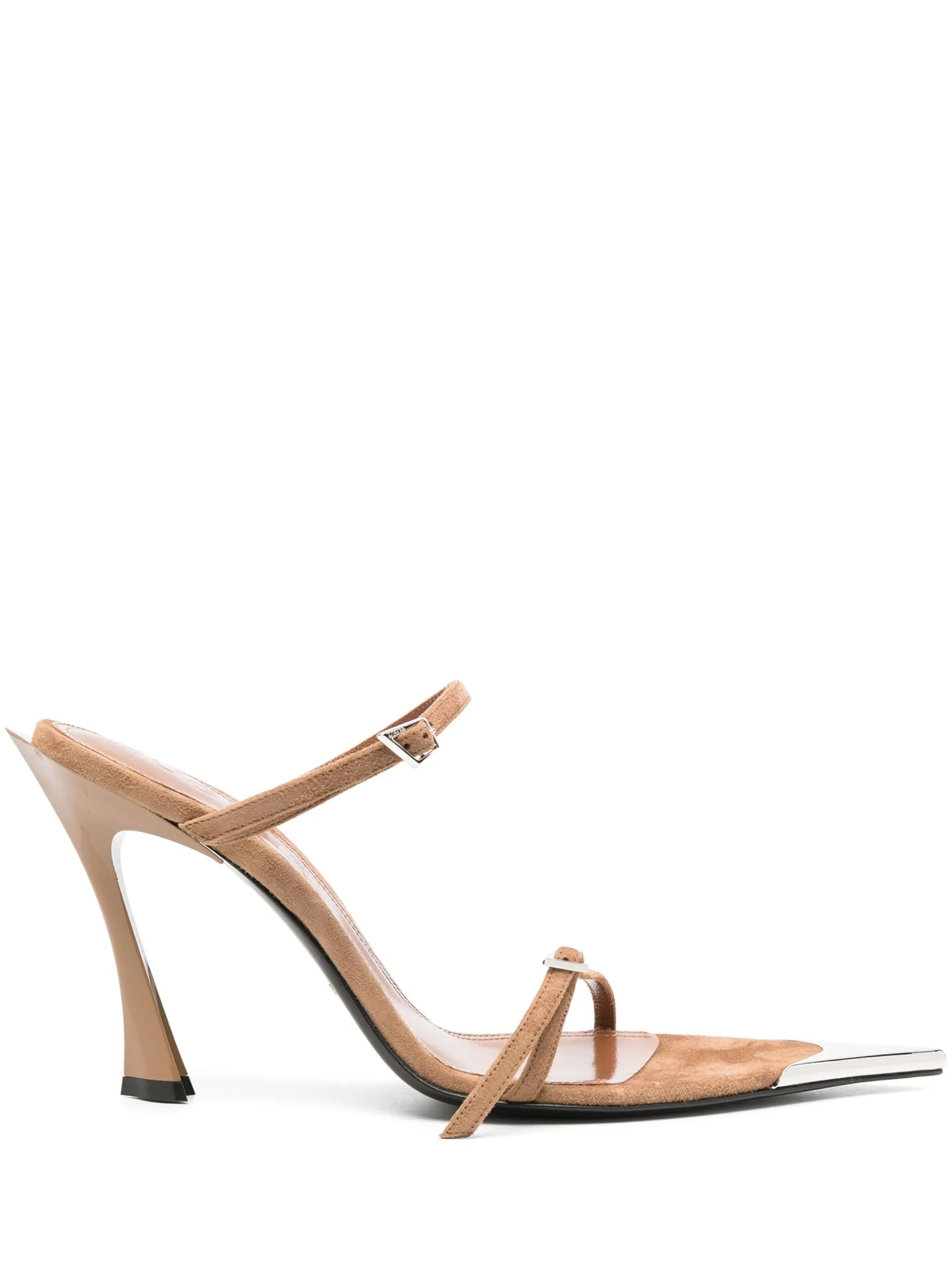 95mm double-strap suede sandals - 1