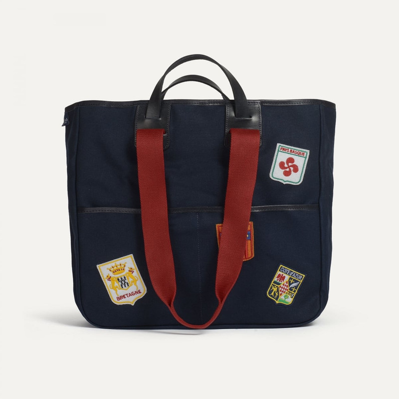 MELINE TOTE BAG - BLUE EMBLEMS 1