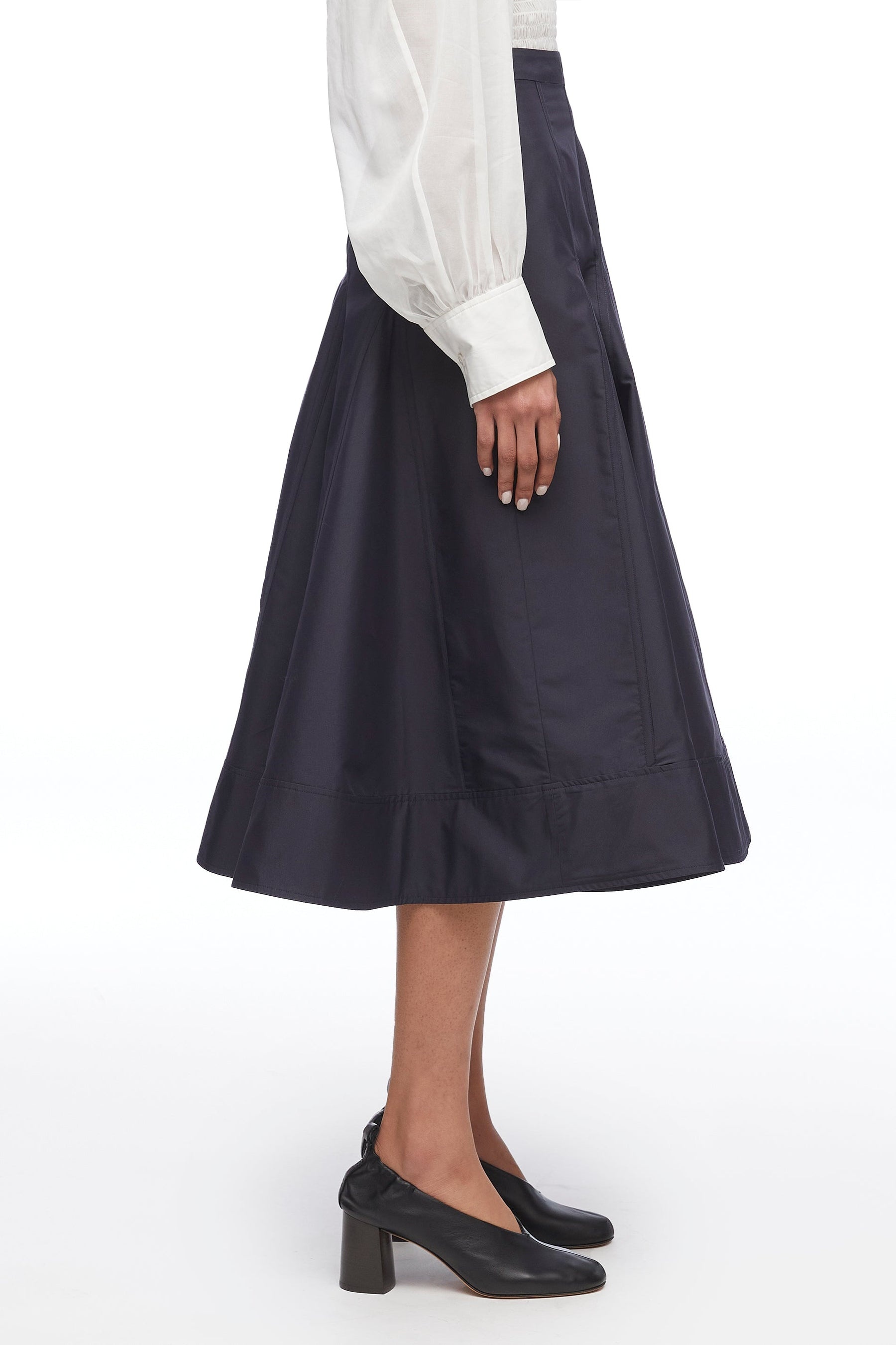 Pleated Godet Midi Skirt - 3