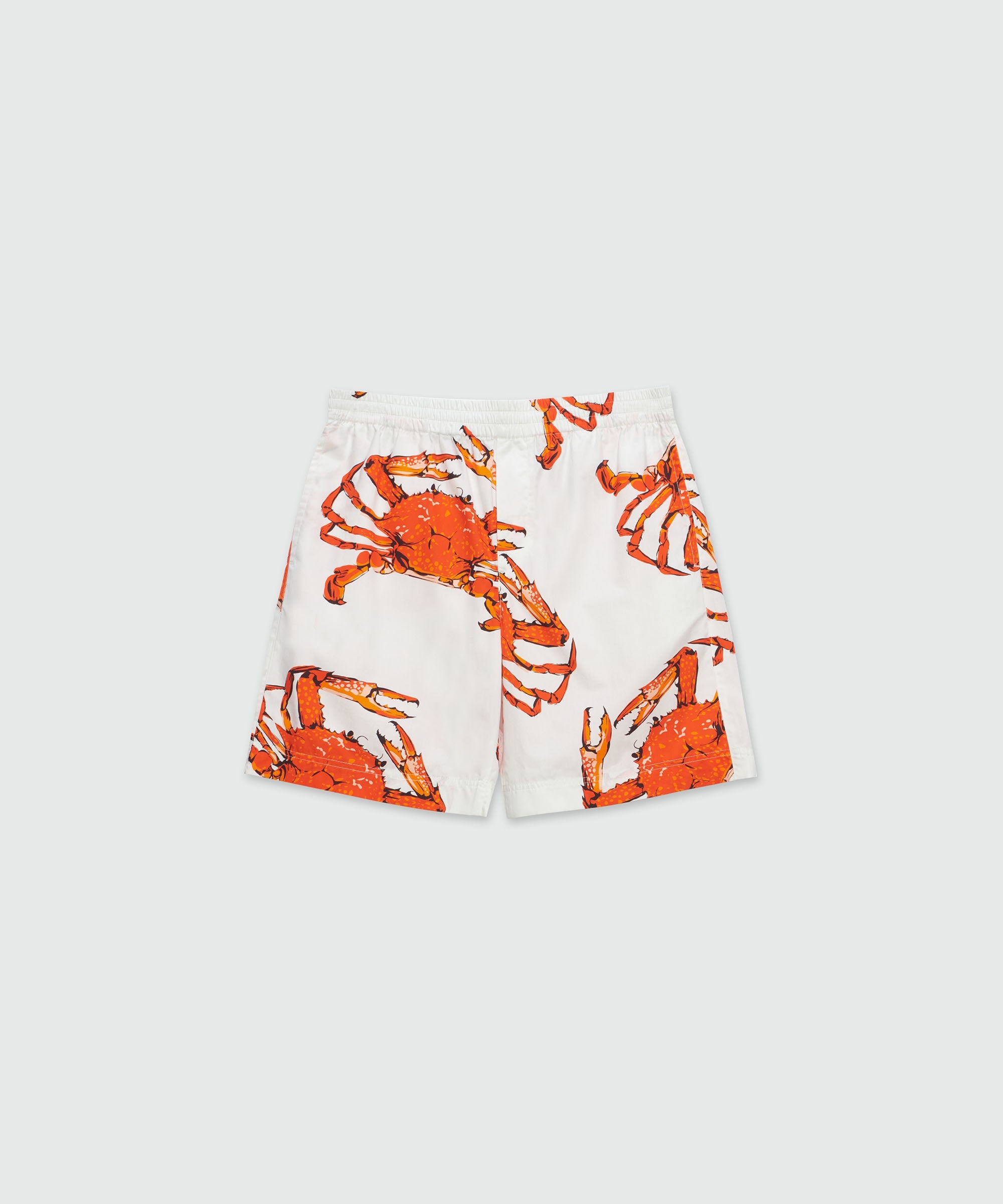 Bermuda shorts in white poplin with "King crab" print - 1