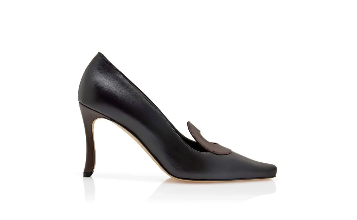 Black Nappa Leather Pumps - 1