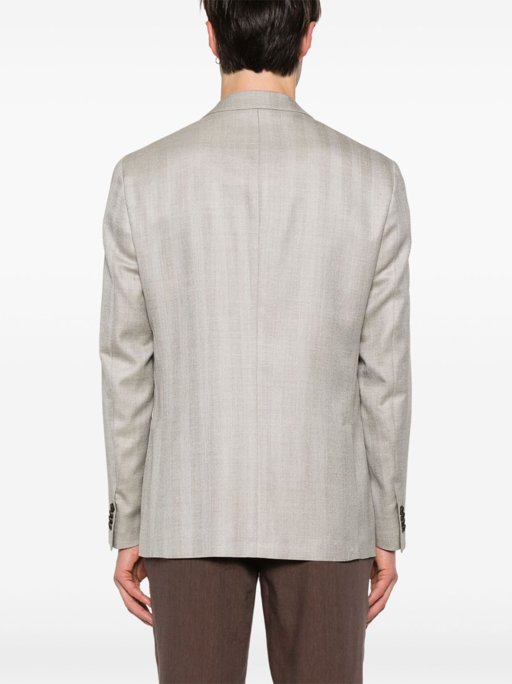 herringbone-pattern blazer - 4