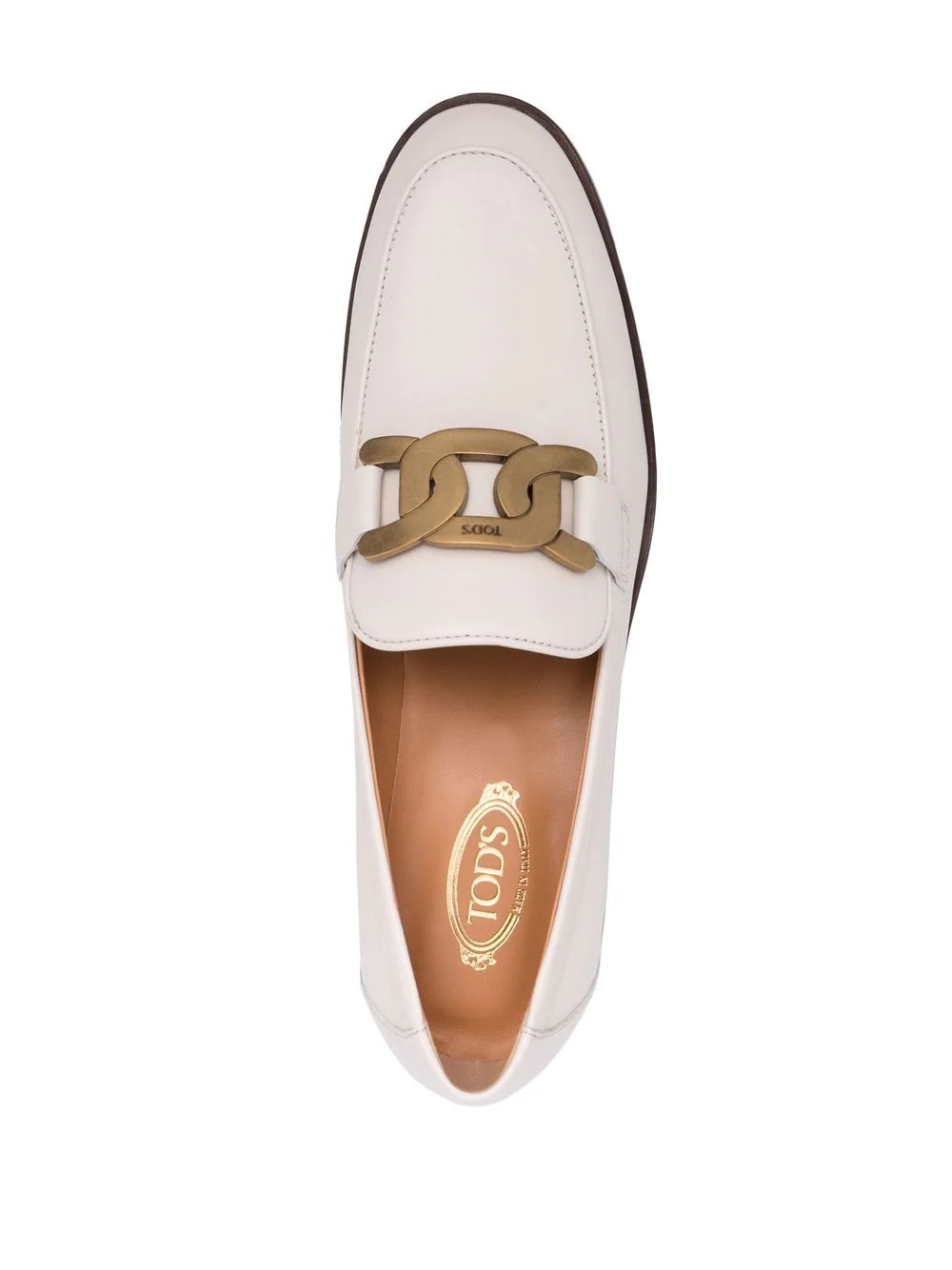 logo-plaque leather loafers - 4