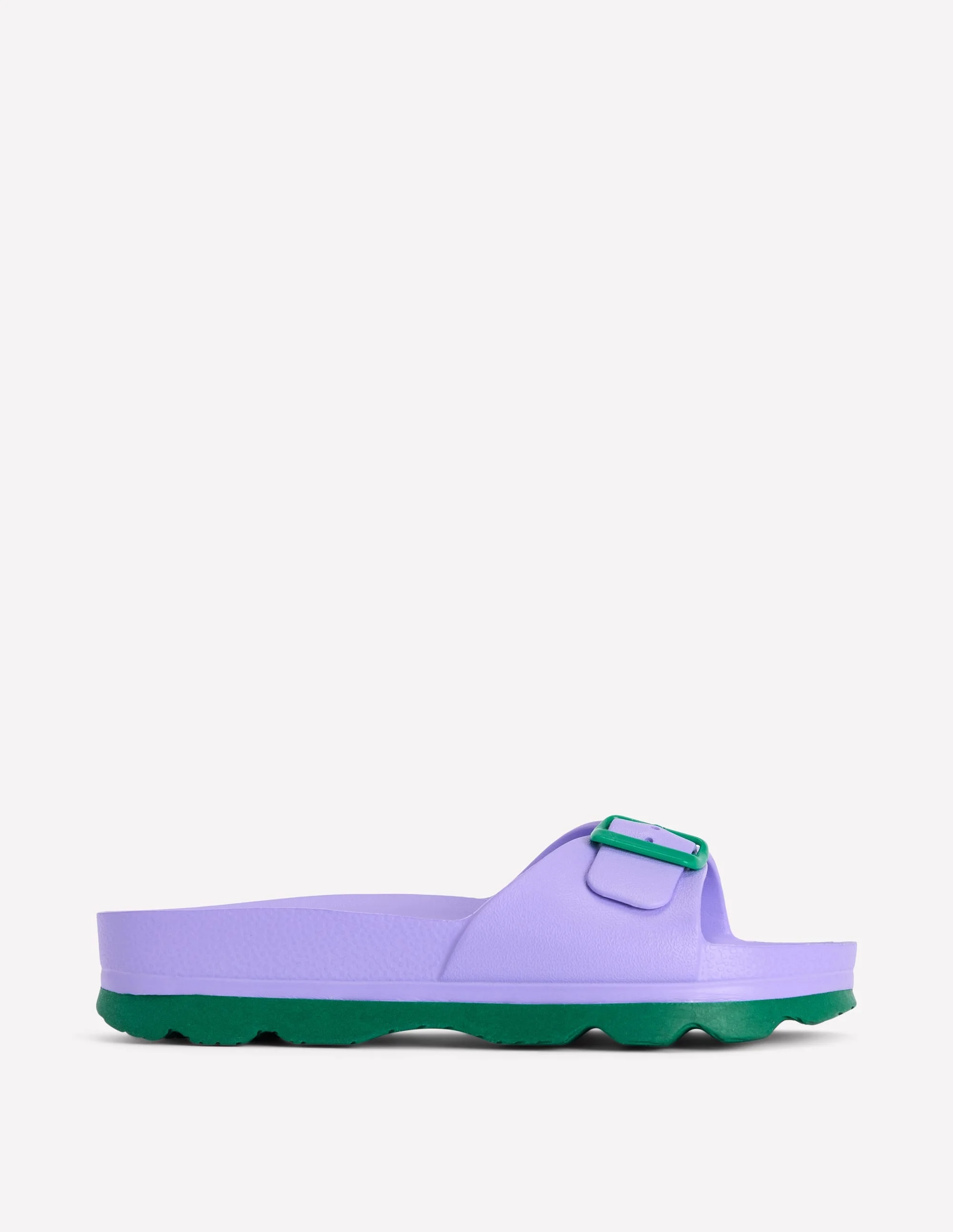 Lyla Single Buckle Sliders-Lilac/Green - 1