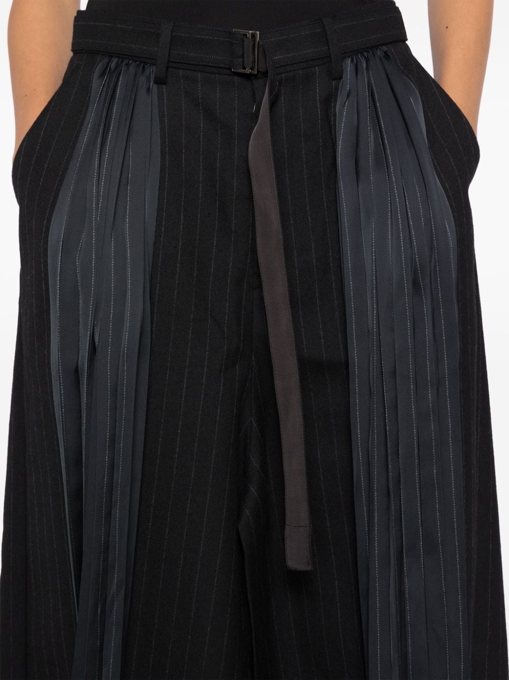 sacai striped pleated skirt | REVERSIBLE