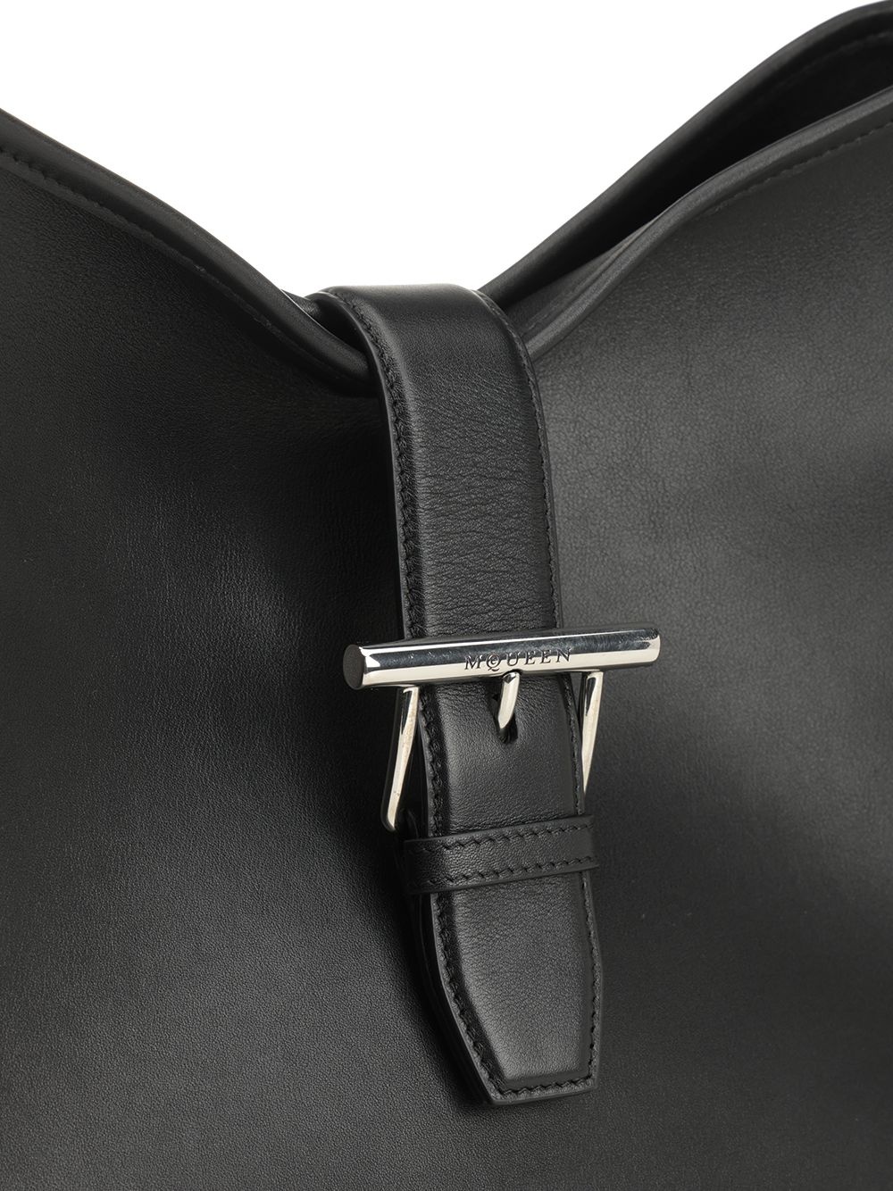 T-Bar Shoulder Leather Bag Shoulder Bags Black - 5