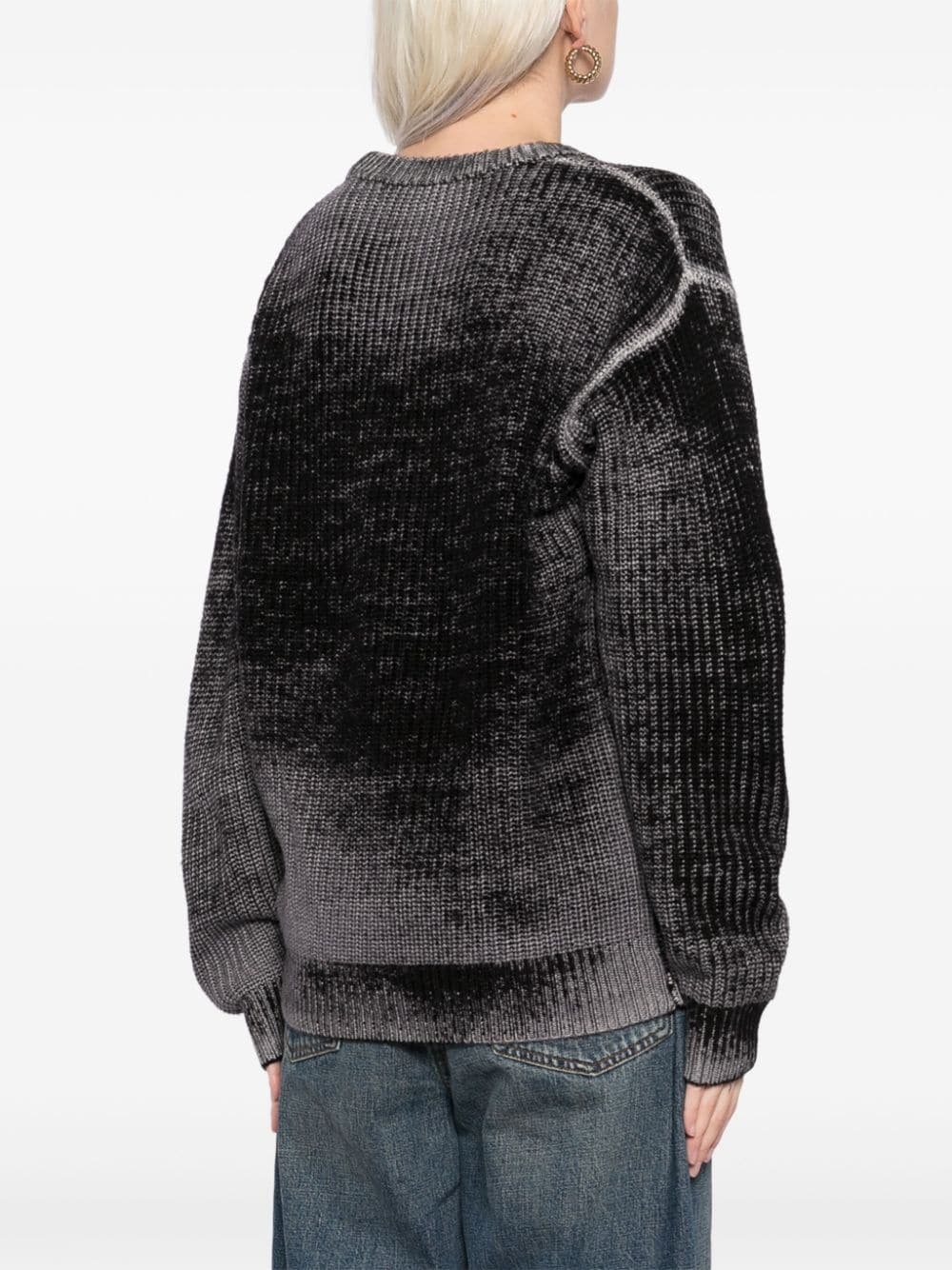 reverse-printed wool jumper - 4