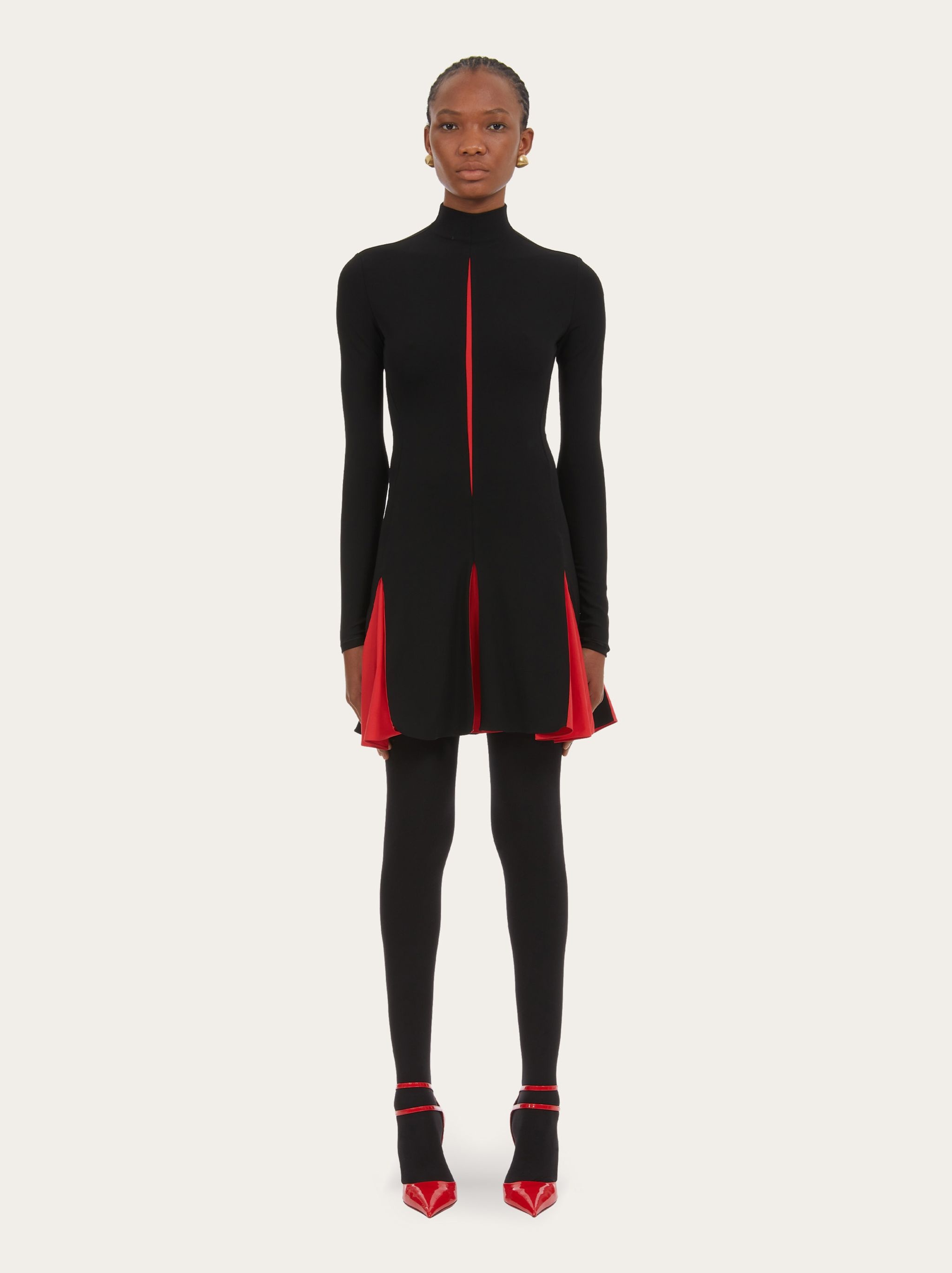 Dress with contrasting inserts - 5