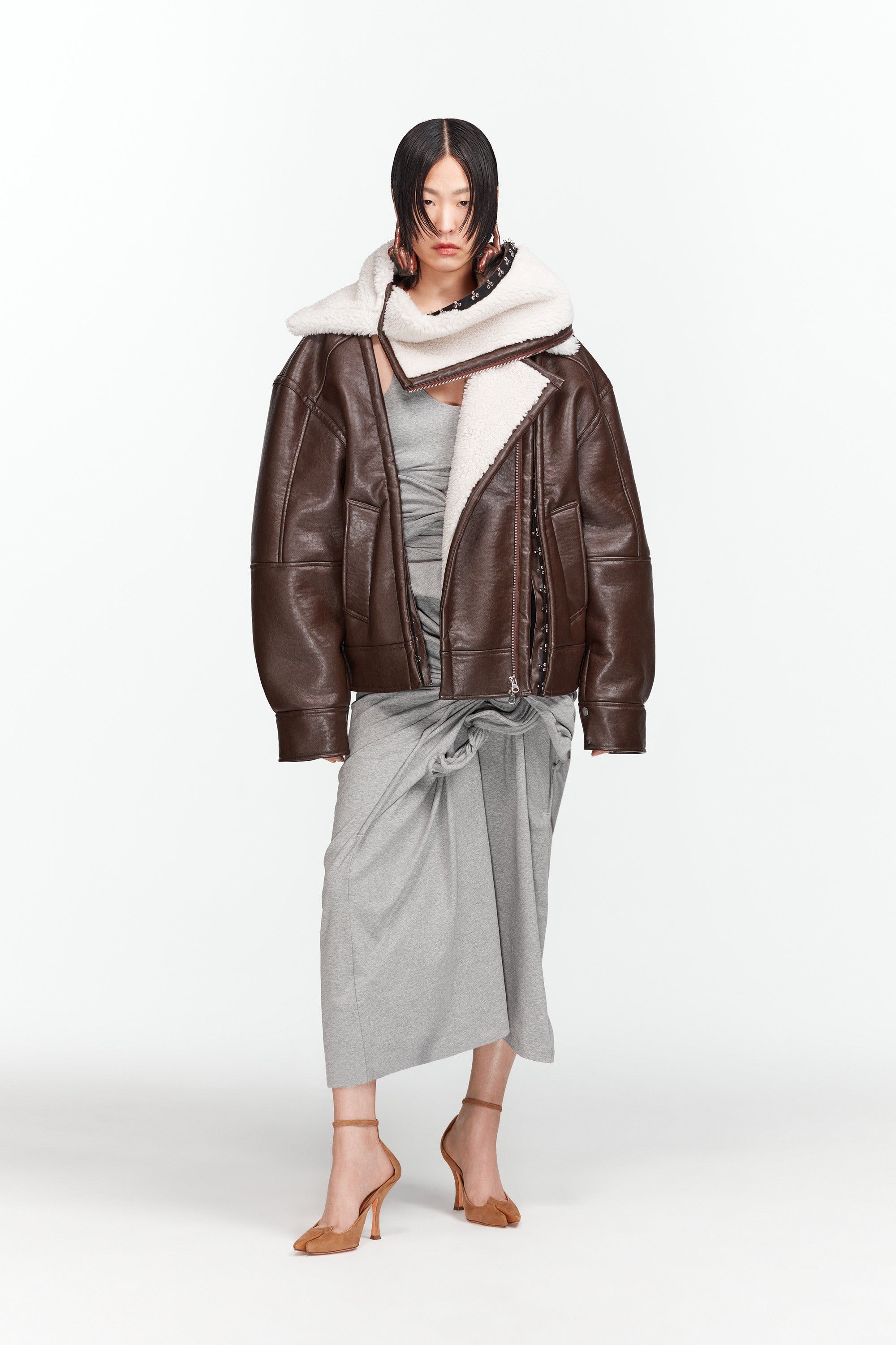 Hook and Eye Shearling Jacket - 2