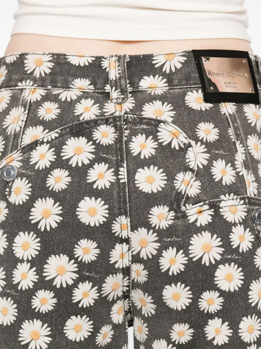 Jessie daisy-print five-pocket jeans - 5