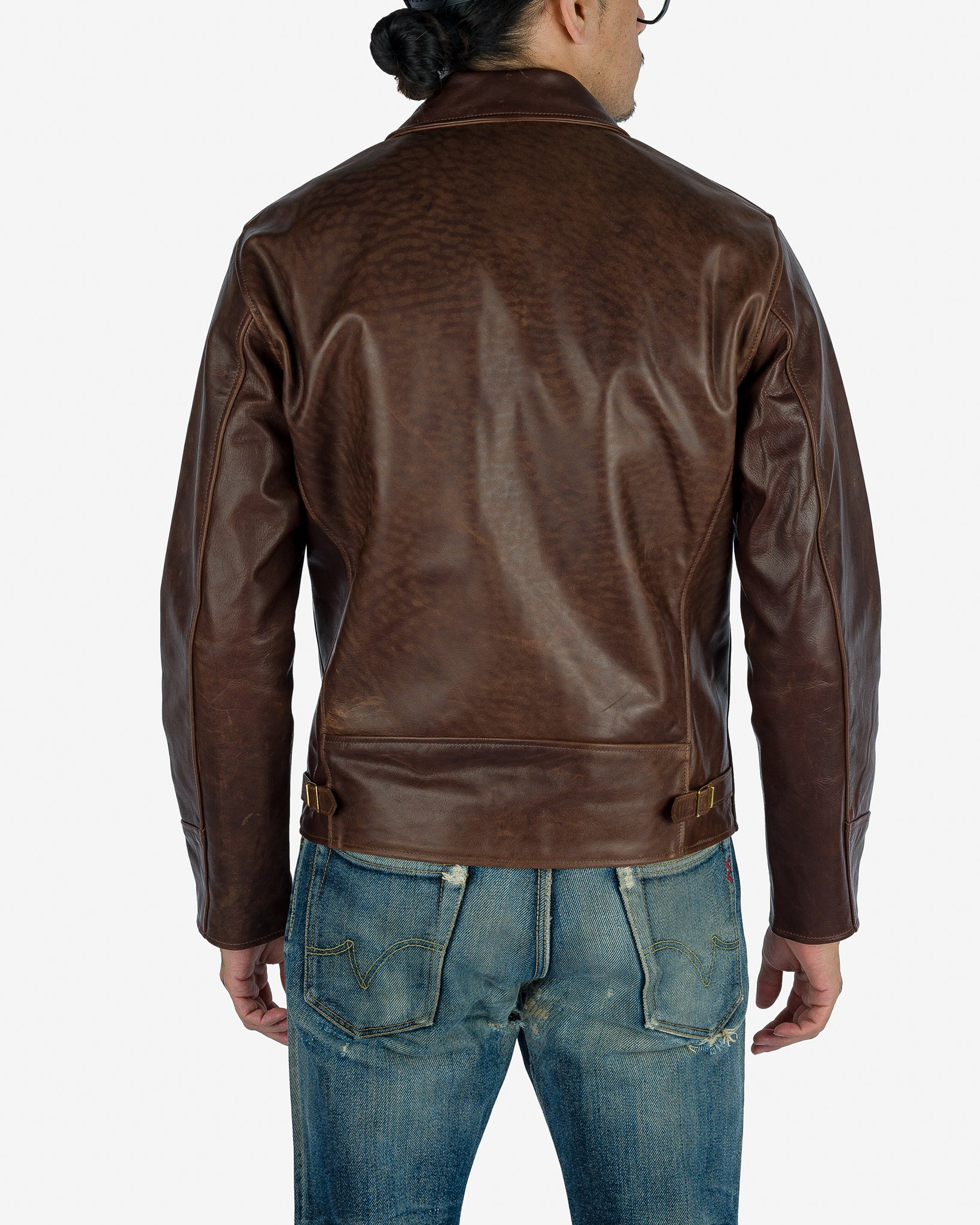 IHSB-SAV-BRN Iron Heart x Simmons Bilt Horsehide Savannah Jacket - Brown - 4