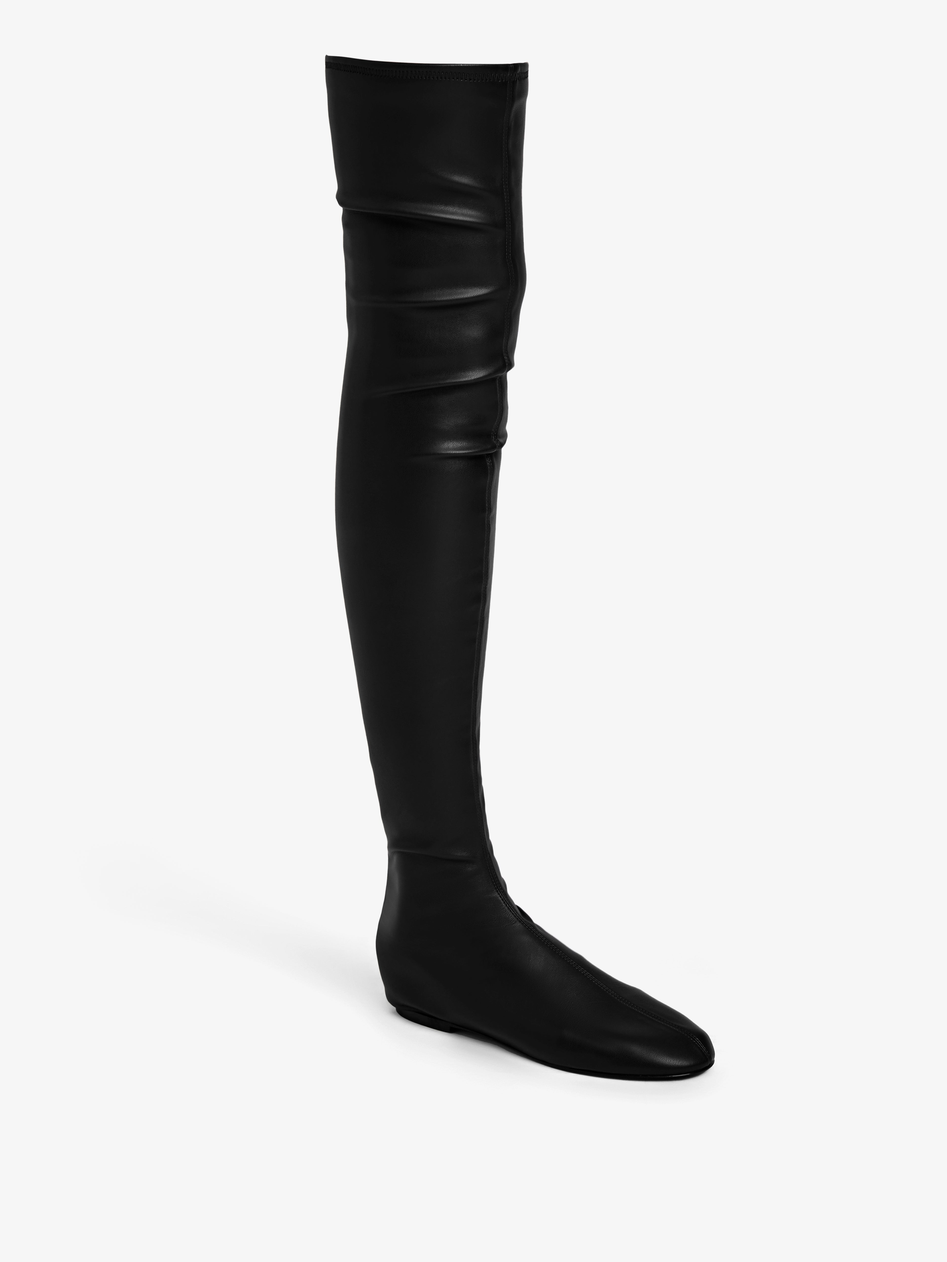 Tee Stretch Over The Knee Boots in Faux Leather - 2