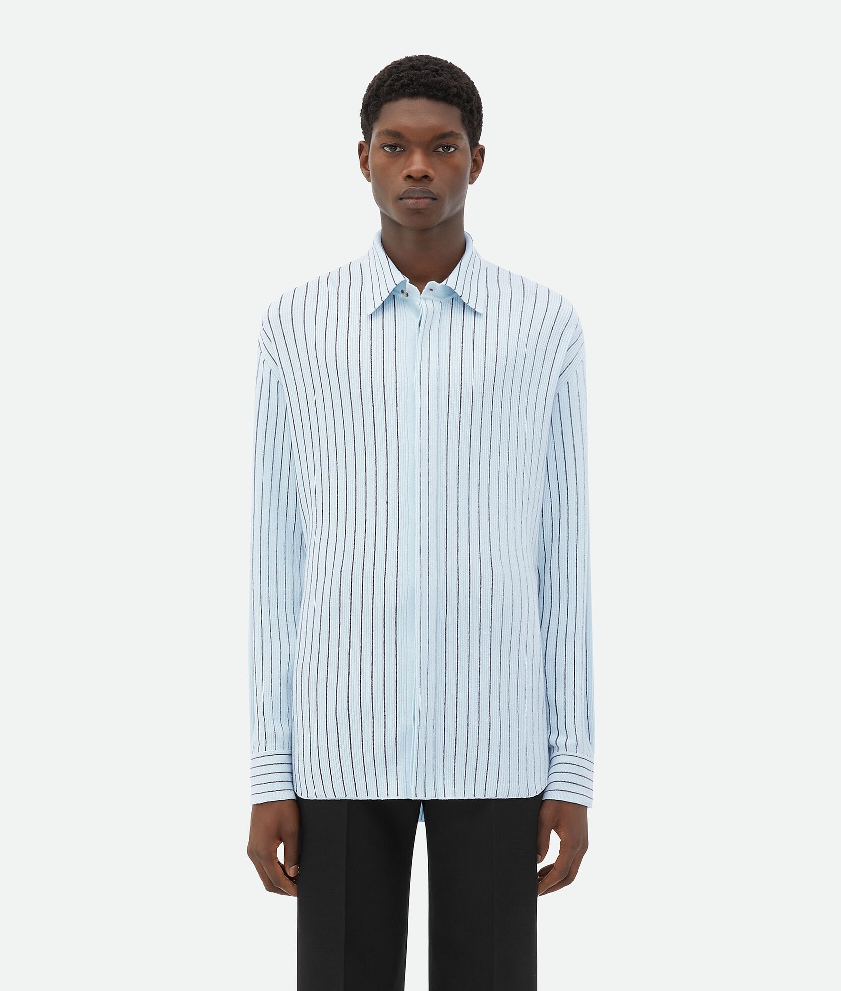 Pinstripe Knitted Linen Shirt - 4