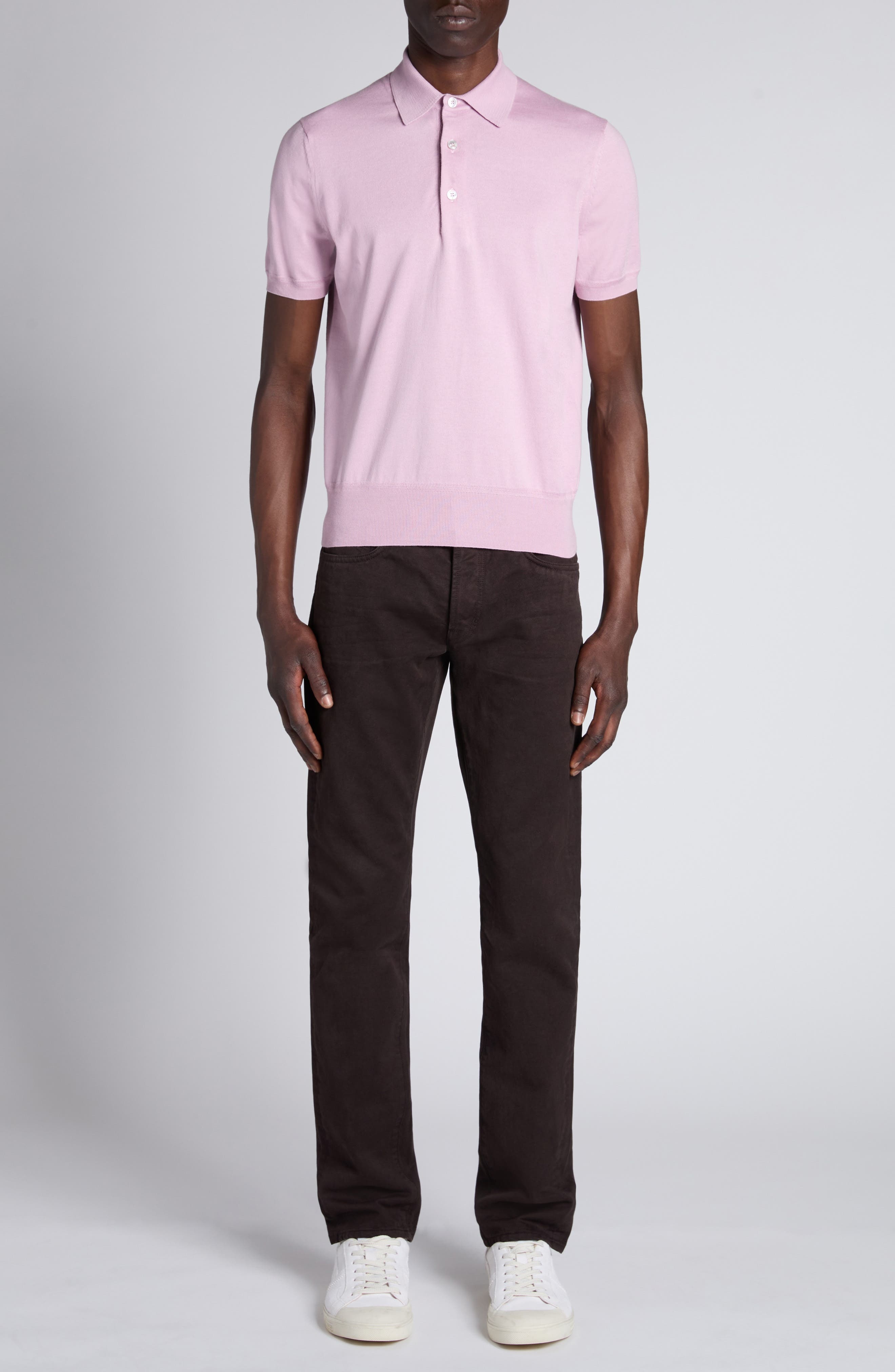 TOM FORD Clean Compact Twill Slim Fit Pants in Military at Nordstrom - 2