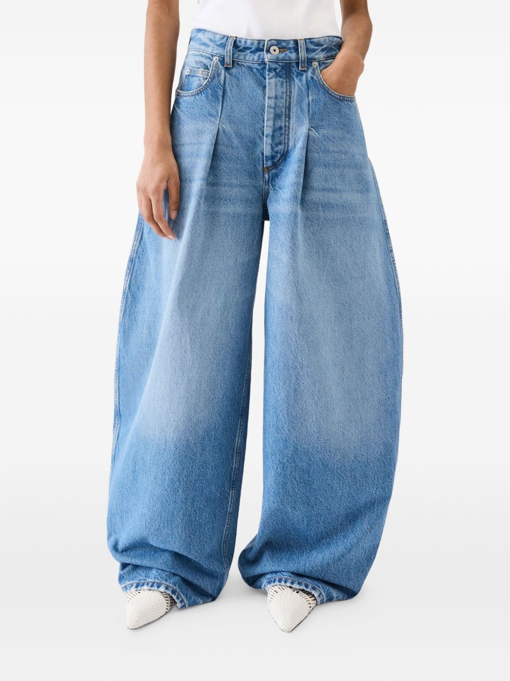 Le De-Nîmes Ovalo pleated jeans - 3