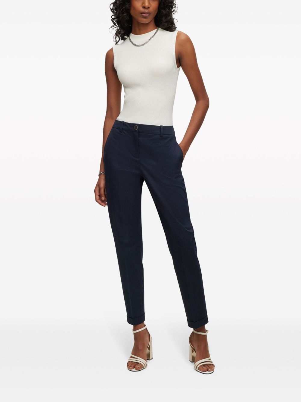 slim-cut organic cotton trousers - 2