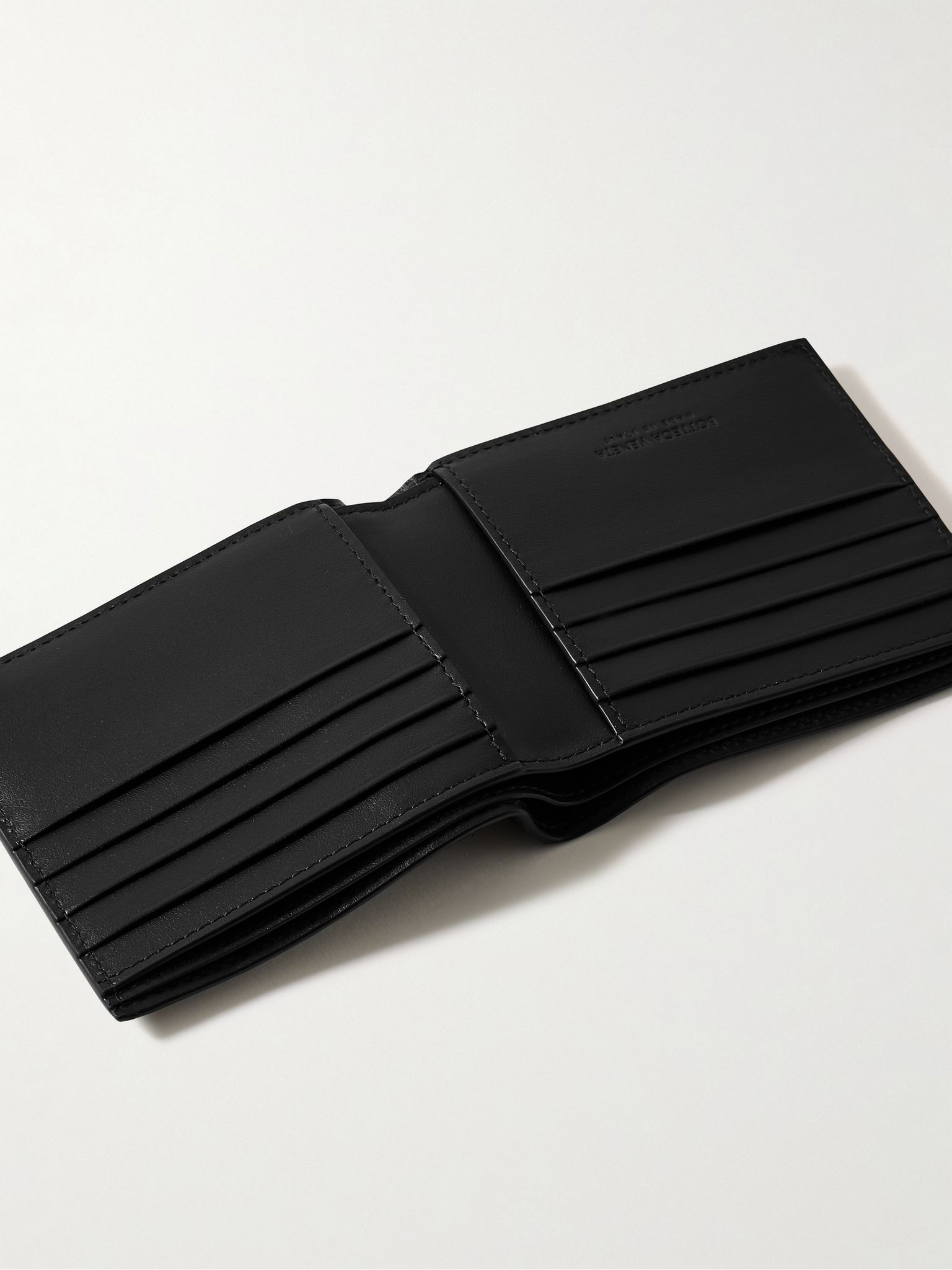 Intrecciato Leather Billfold Wallet Black - 4