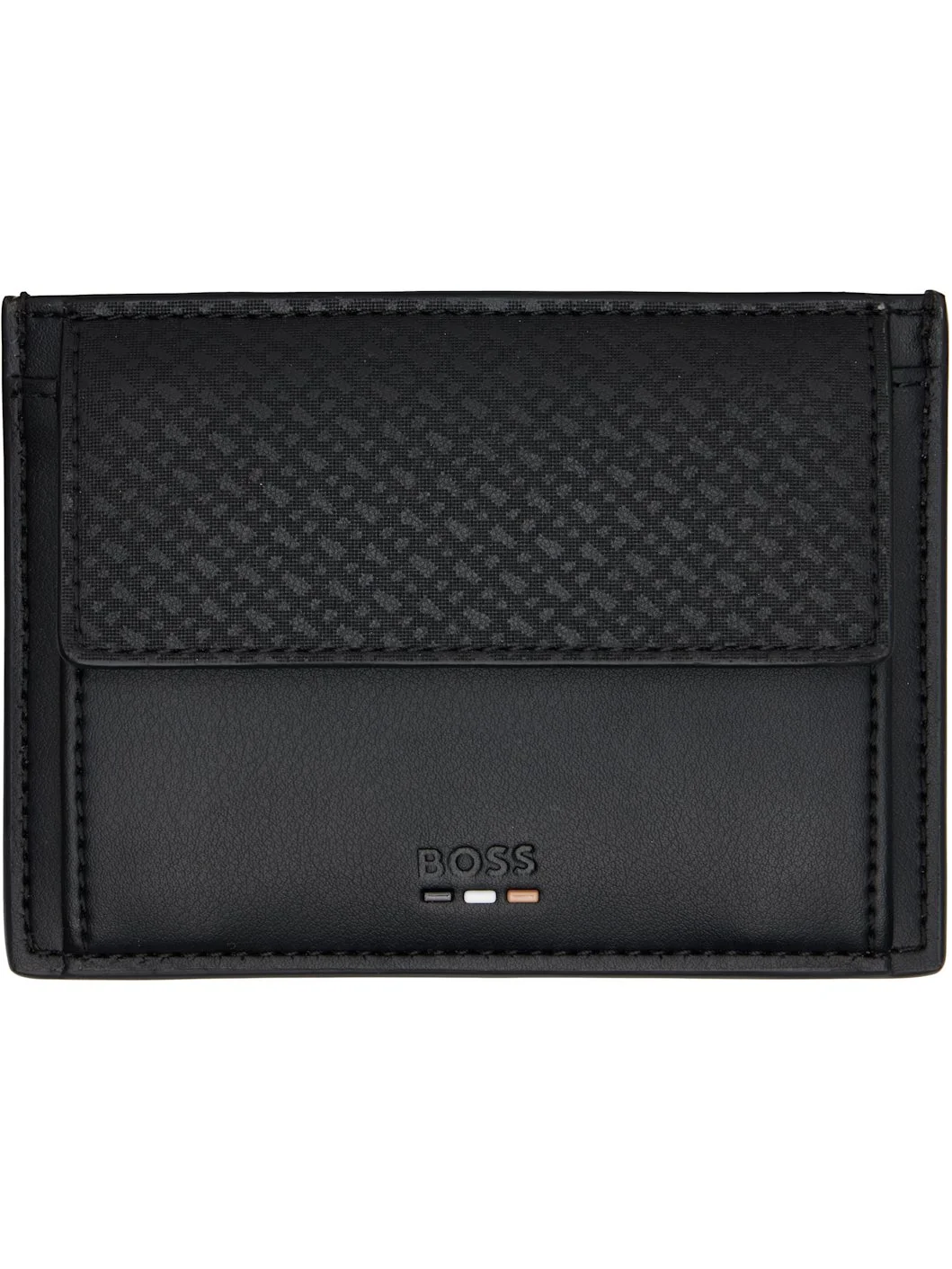 Black Embossed Logo Coin & Card Holder - 1