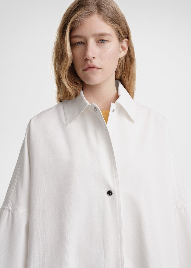 Cotton twill overshirt jacket white 5